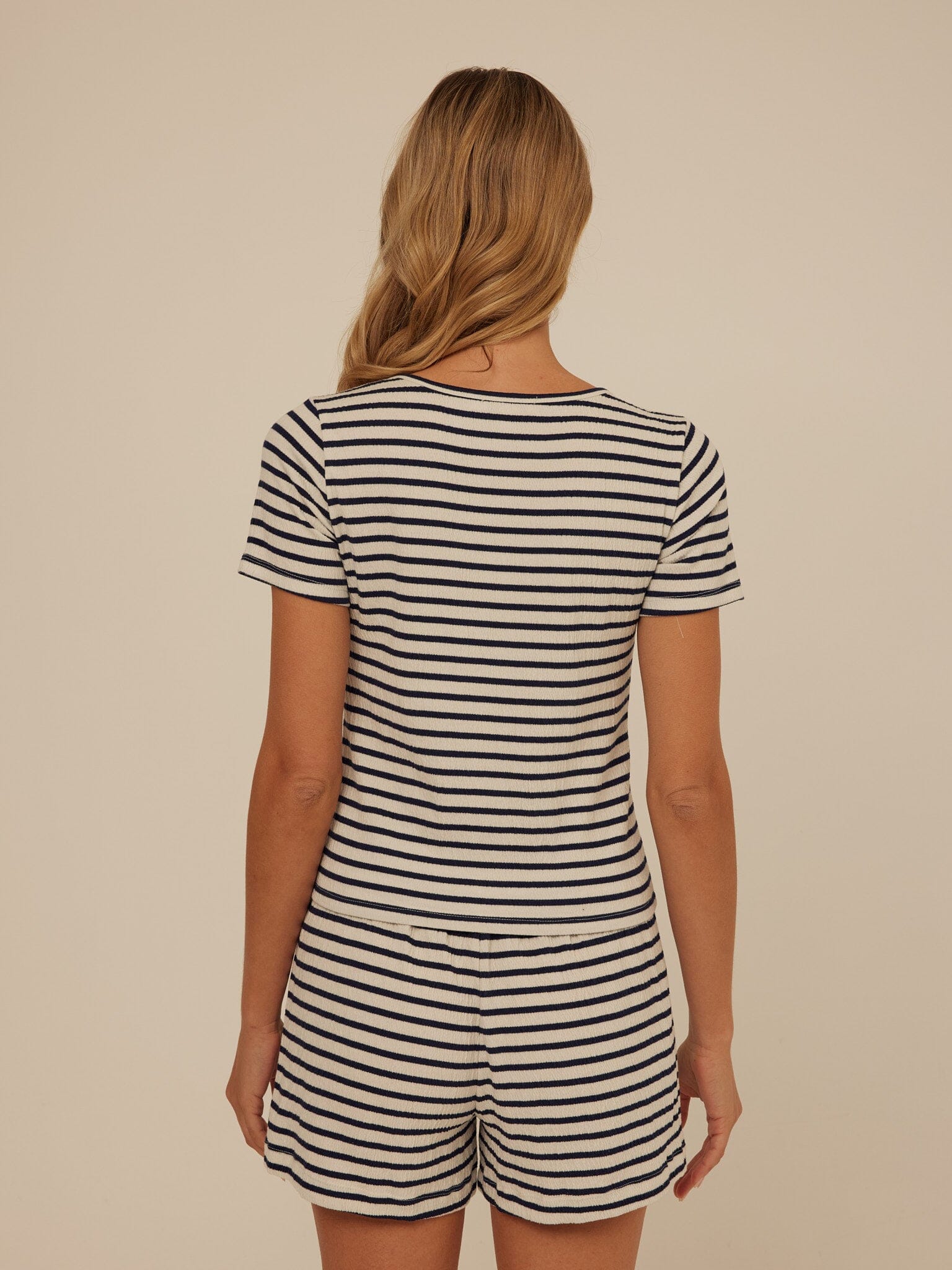 Jamila Smocked Jersey Short Sleeve Top with Square Neckline