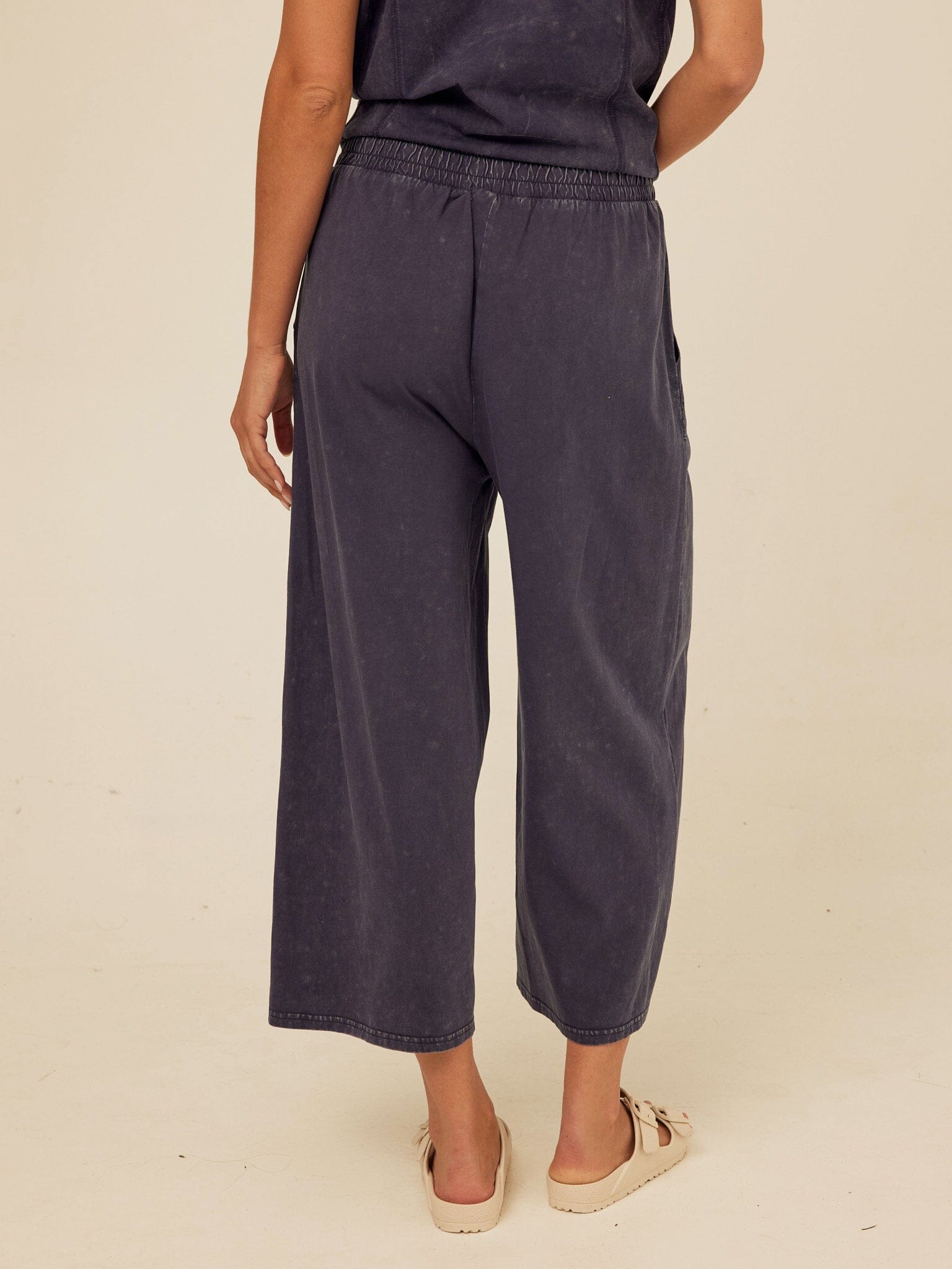 Alva Mineral Wash Eco Jersey Wide Leg Capri Pant