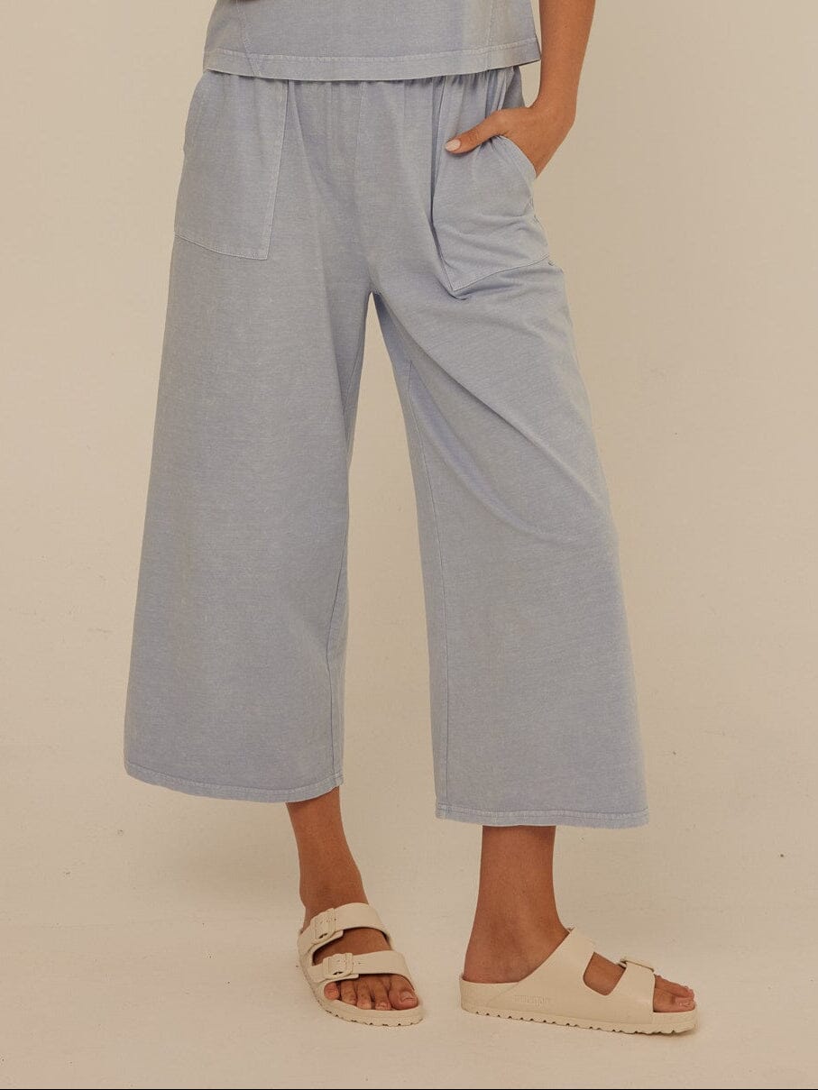 Alva Mineral Wash Eco Jersey Wide Leg Capri Pant