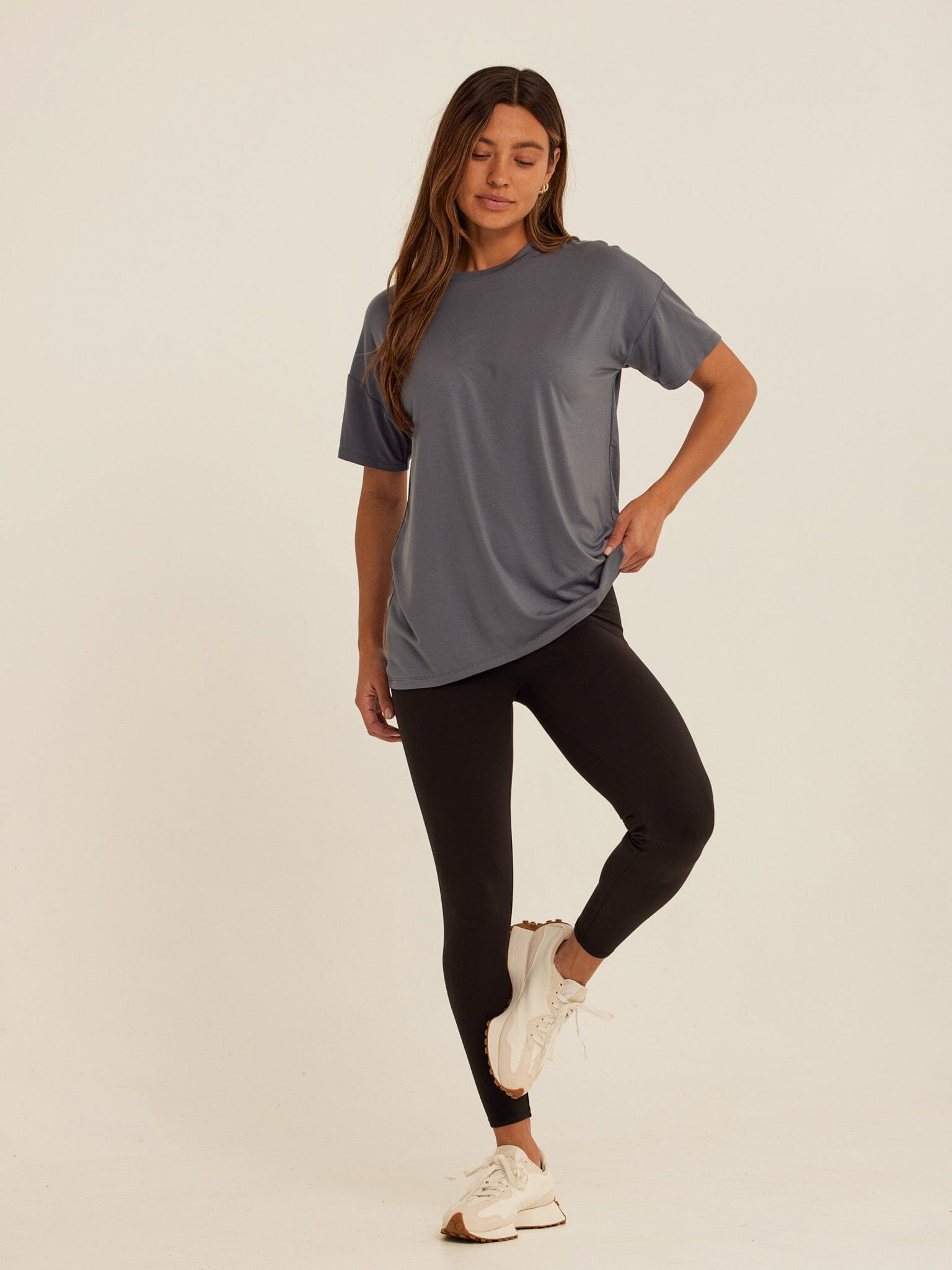 Andie Tencel Jersey Relaxed Tee in Grey