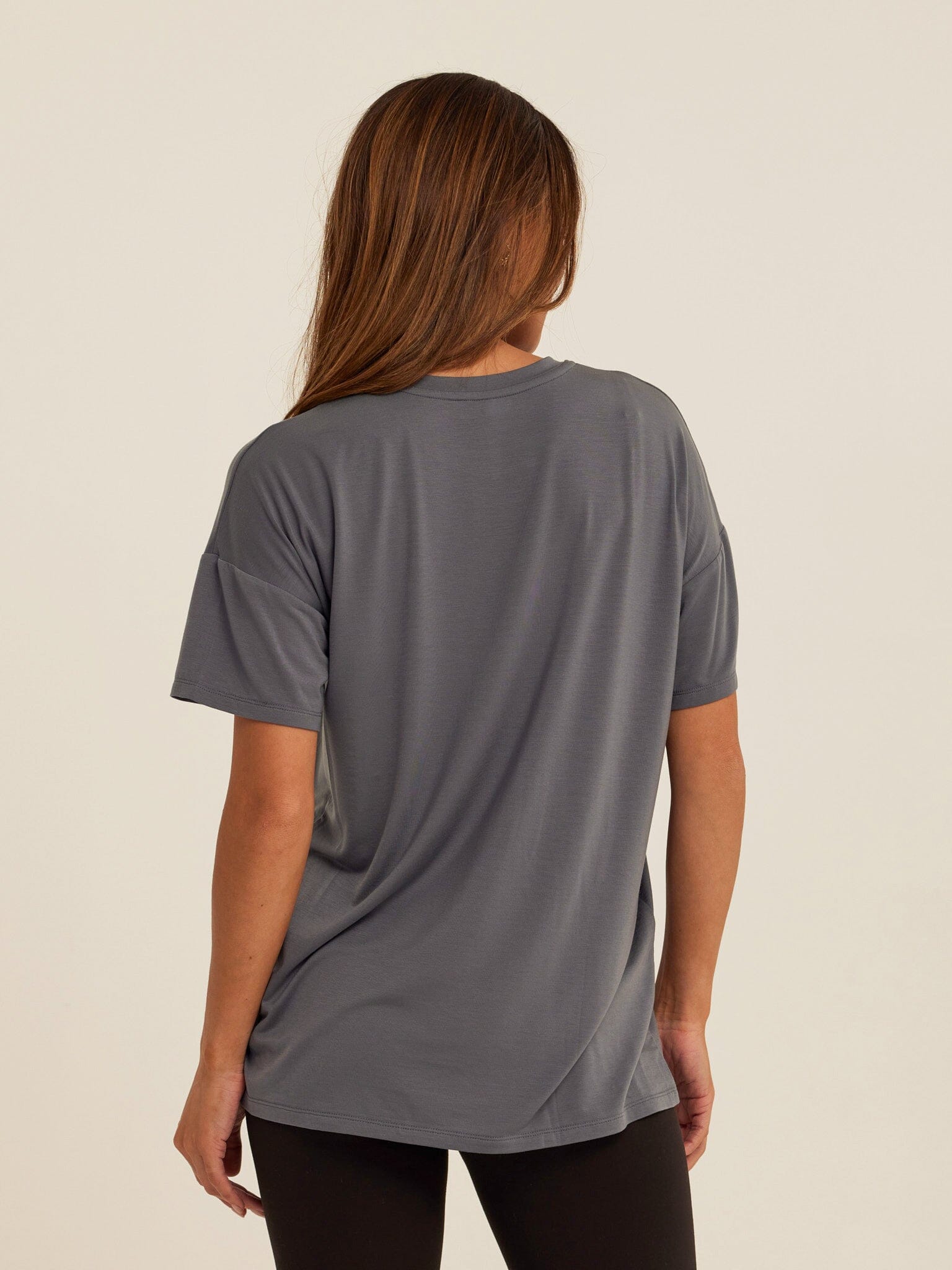 Andie Tencel Jersey Relaxed Tee in Grey