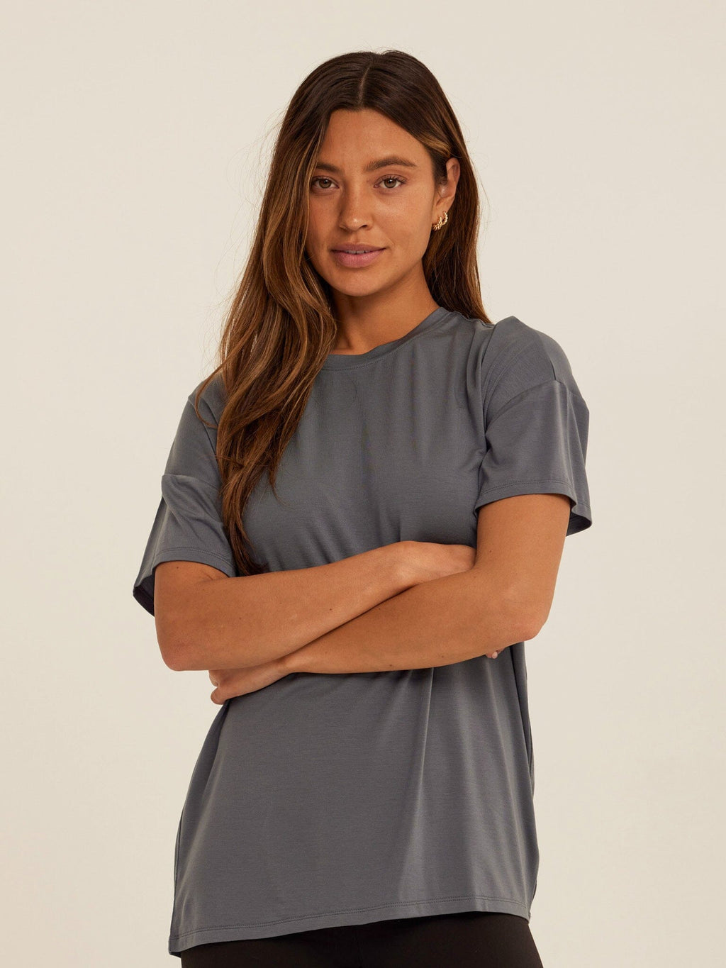Andie Tencel Jersey Relaxed Tee in Grey