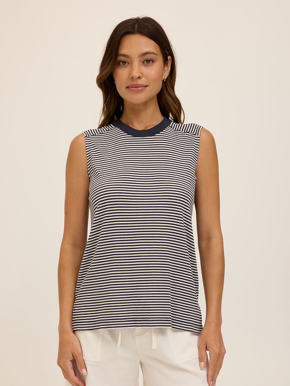 Nazeera Micro Stripe Feather Rib Tank