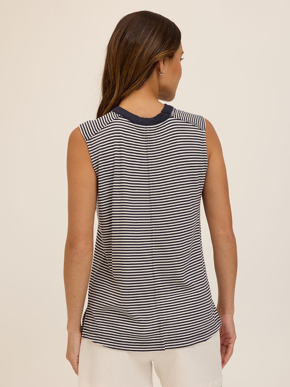 Nazeera Micro Stripe Feather Rib Tank