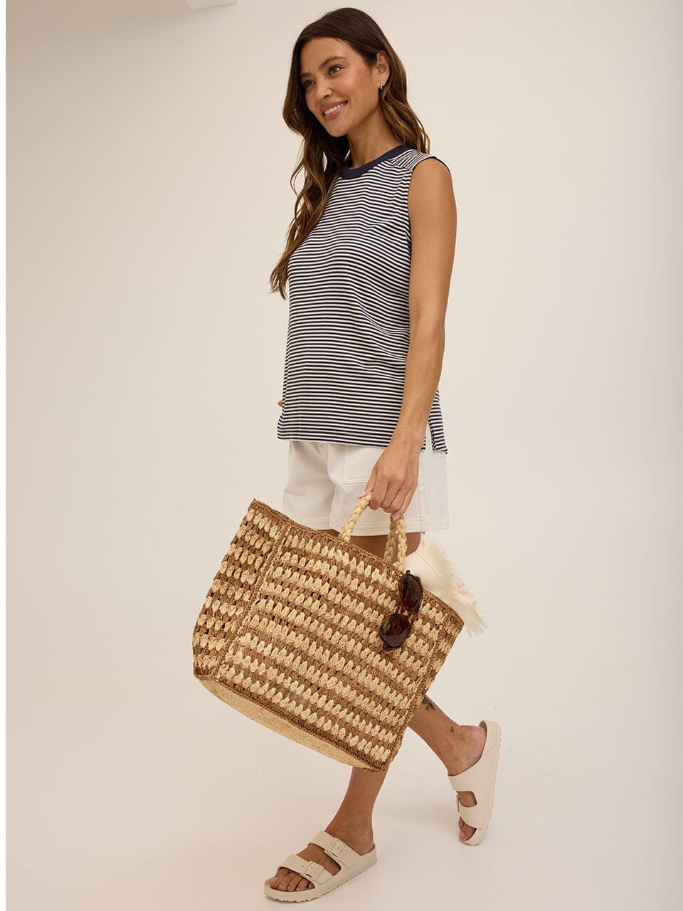 Nazeera Micro Stripe Feather Rib Tank