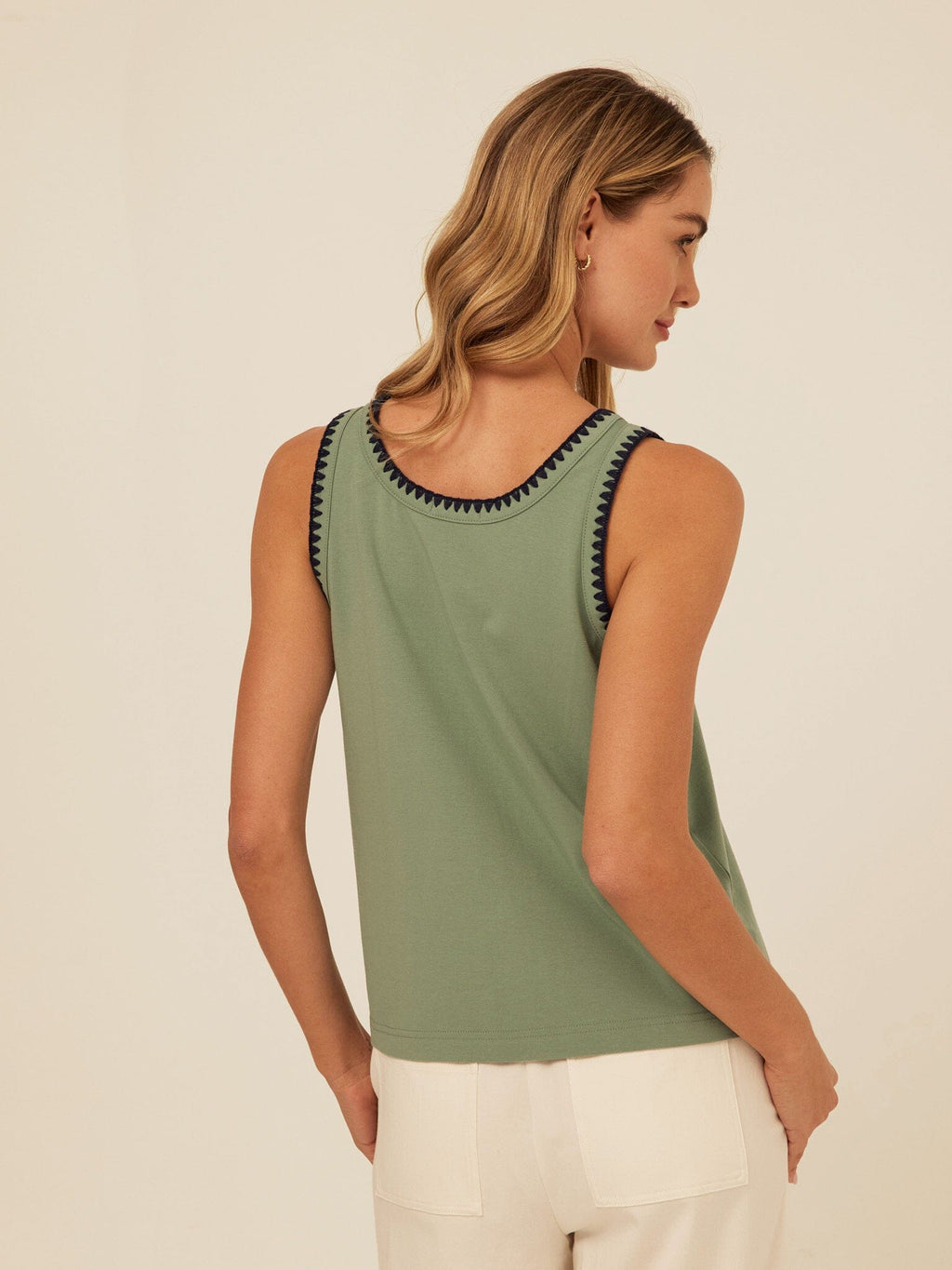 Genevieve Novelty Stitch Eco Jersey Tank