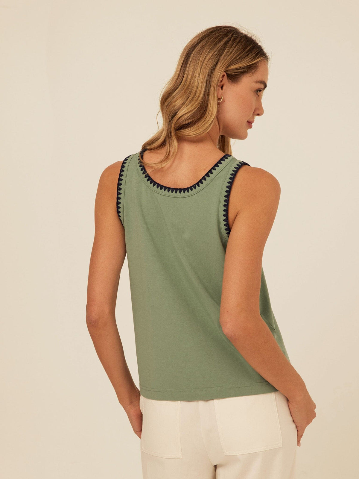 Genevieve Novelty Stitch Eco Jersey Tank