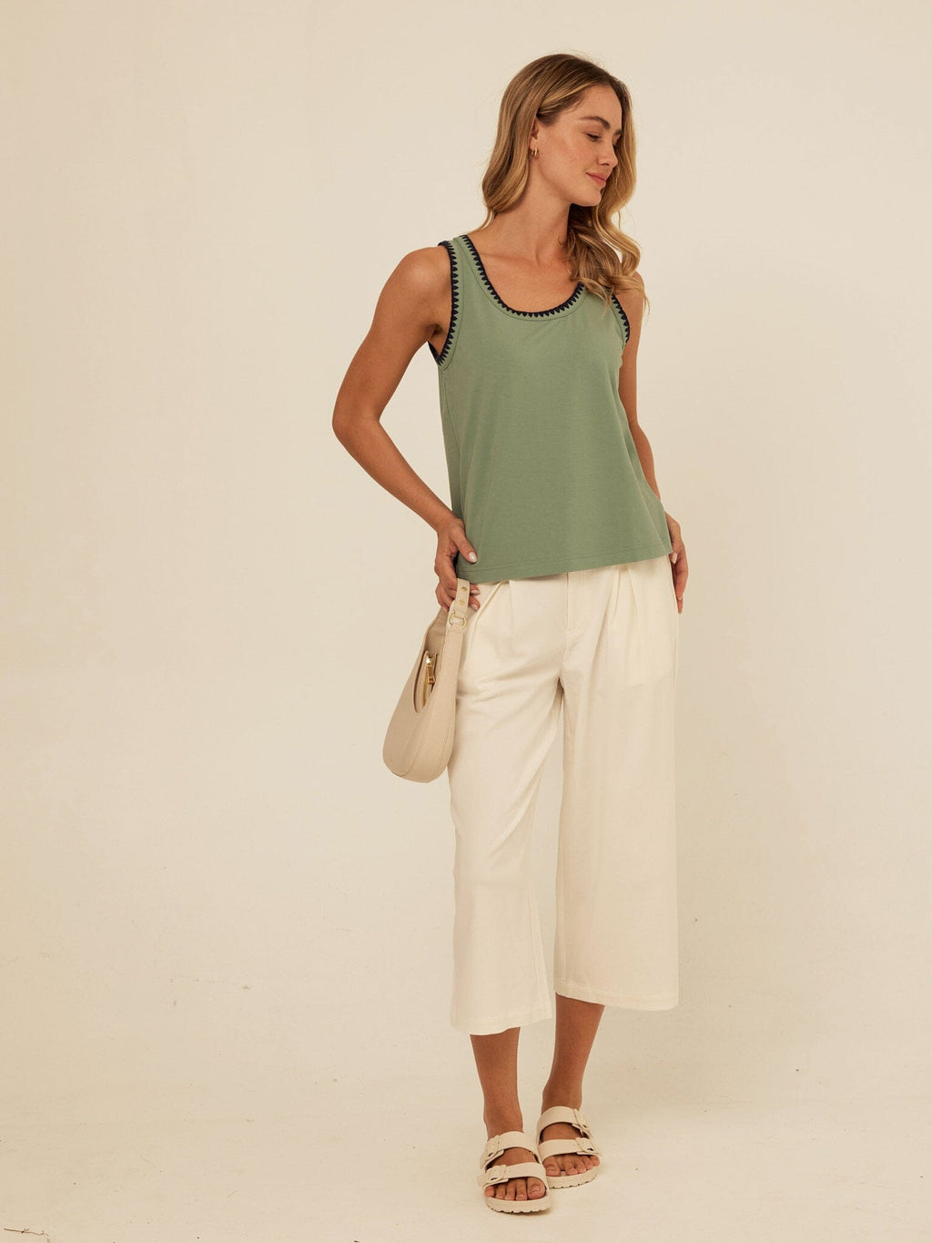 Genevieve Novelty Stitch Eco Jersey Tank