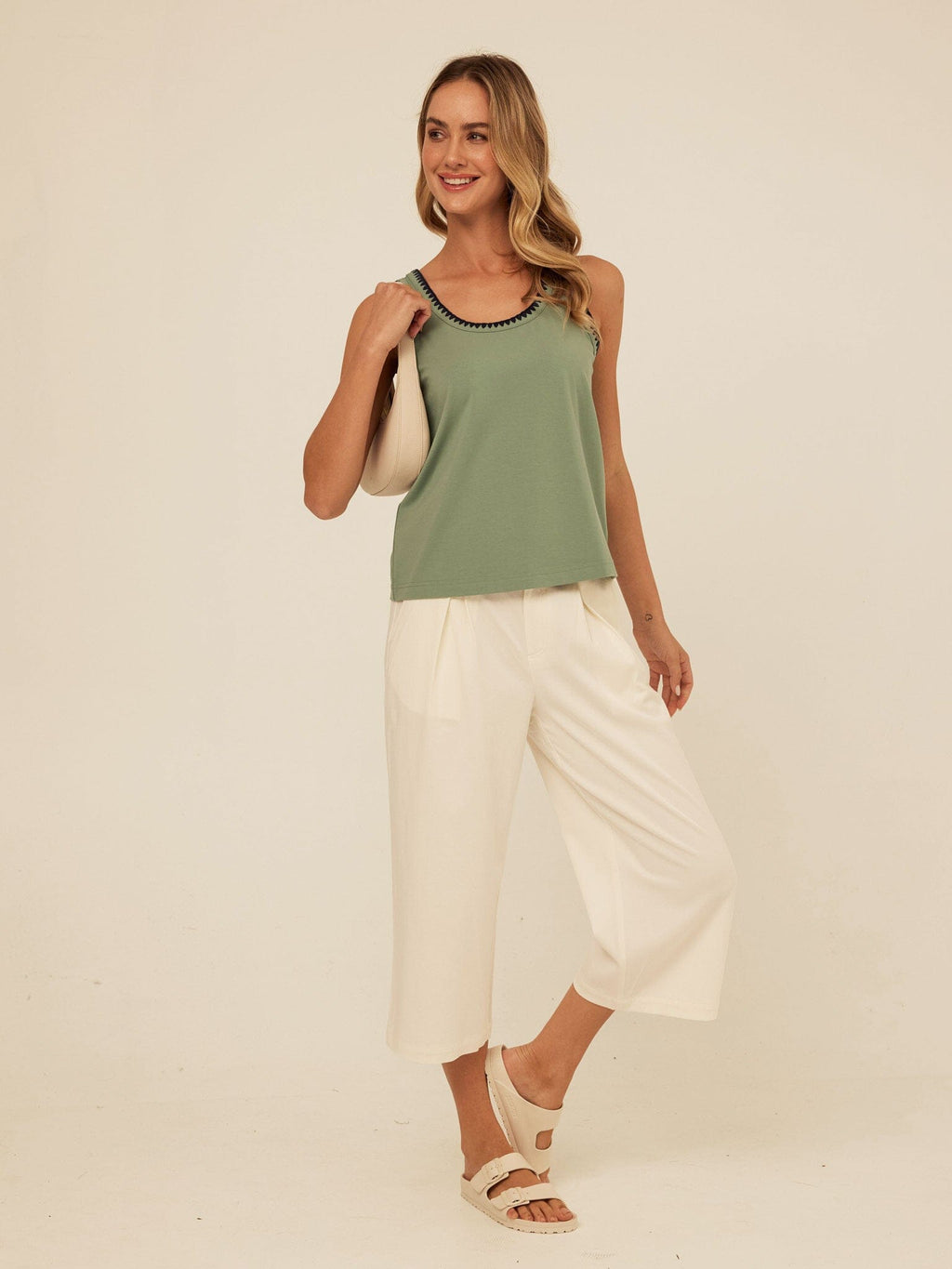 Genevieve Novelty Stitch Eco Jersey Tank