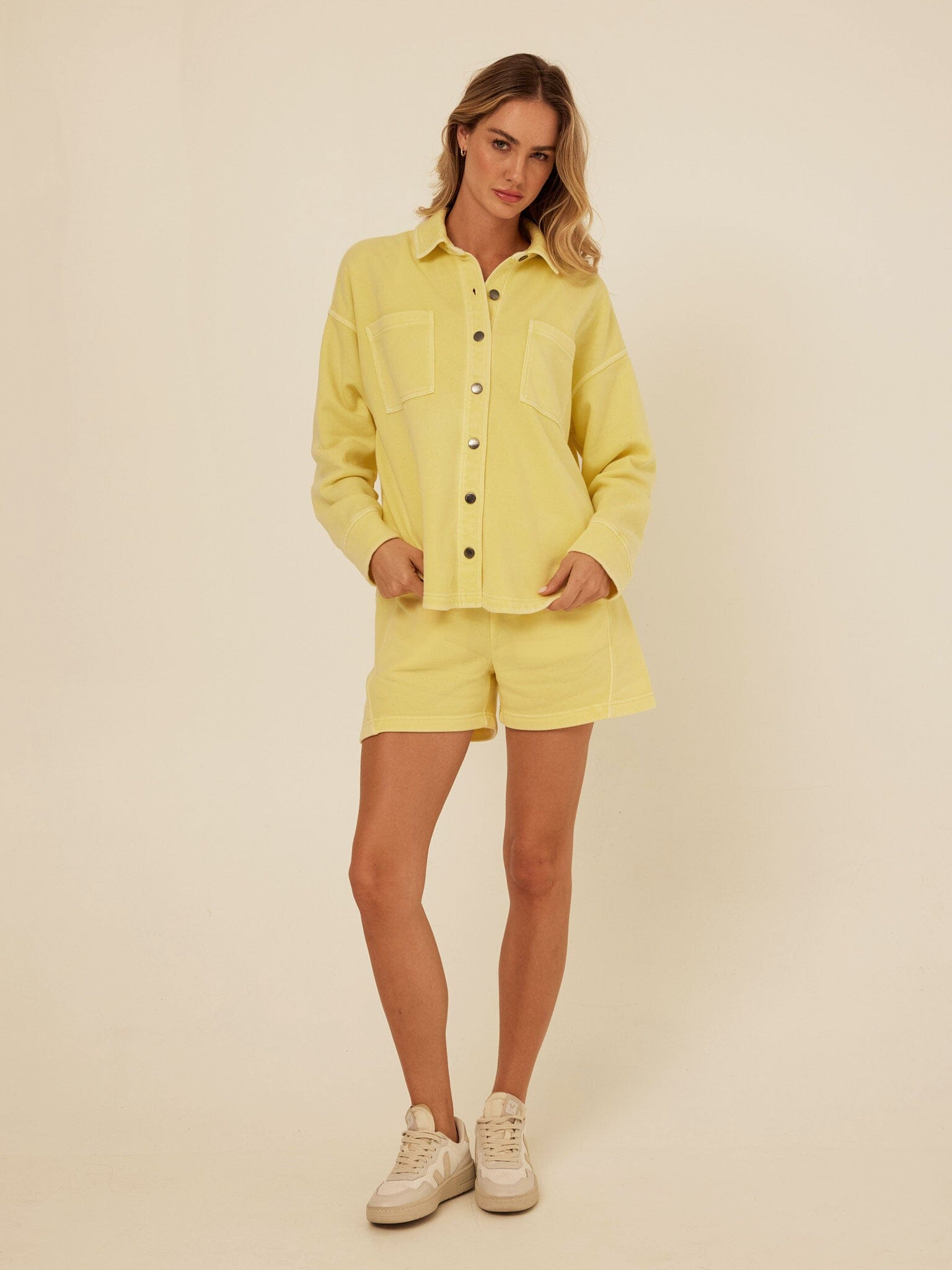 Blaire Mineral Wash Fleece Button-Down