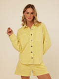 Blaire Mineral Wash Fleece Button-Down