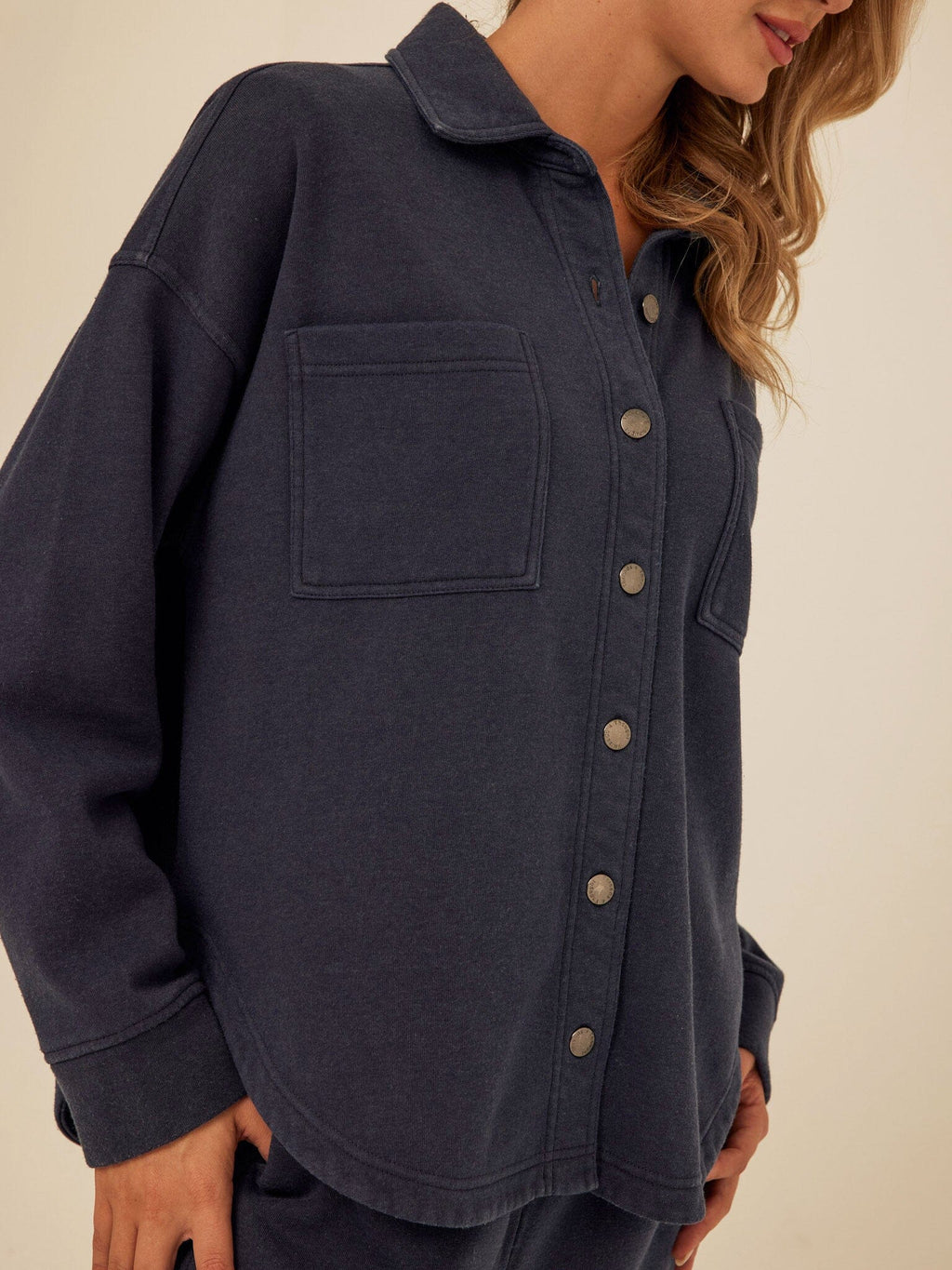 Blaire Mineral Wash Fleece Button-Down