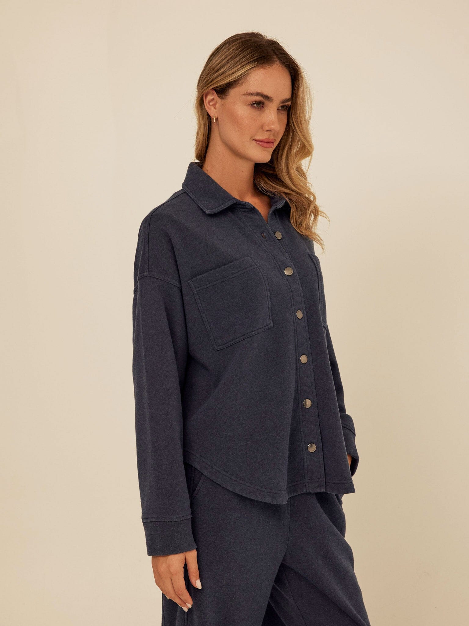 Blaire Mineral Wash Fleece Button-Down