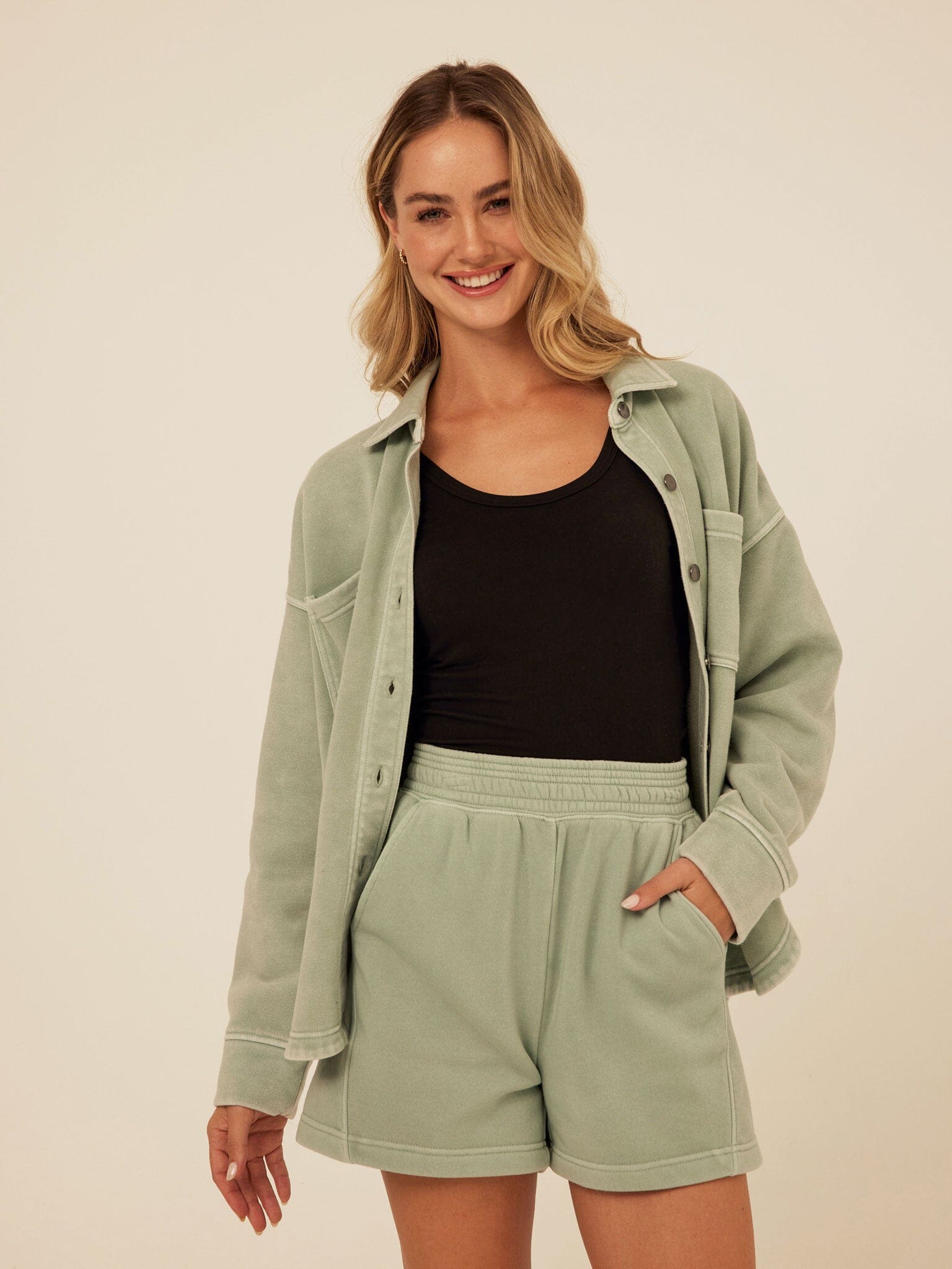 Chantel Mineral Wash Fleece Short
