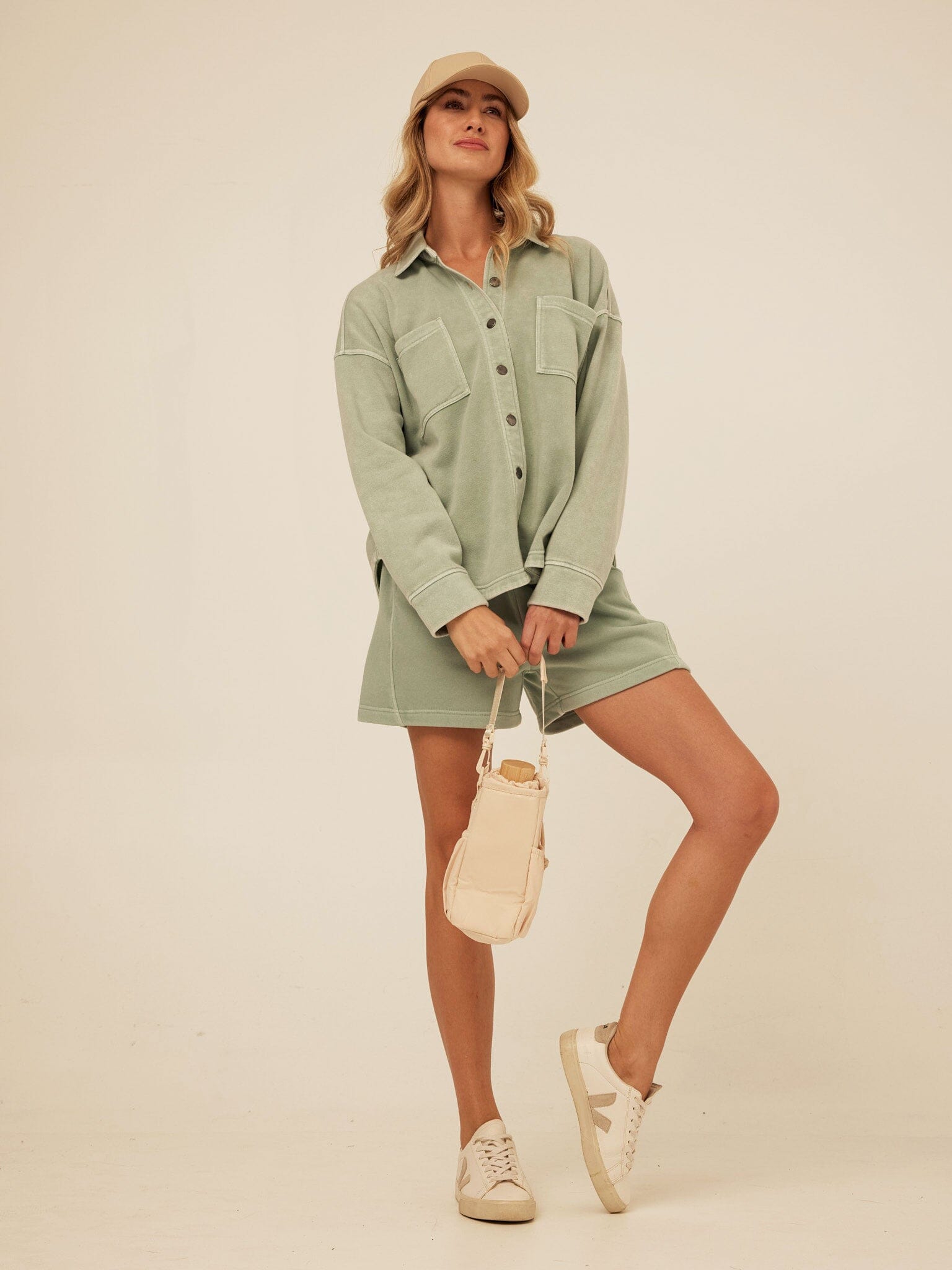 Blaire Mineral Wash Fleece Button-Down