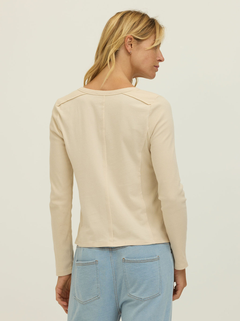 Karlene Organic Rib Mix Long Sleeve