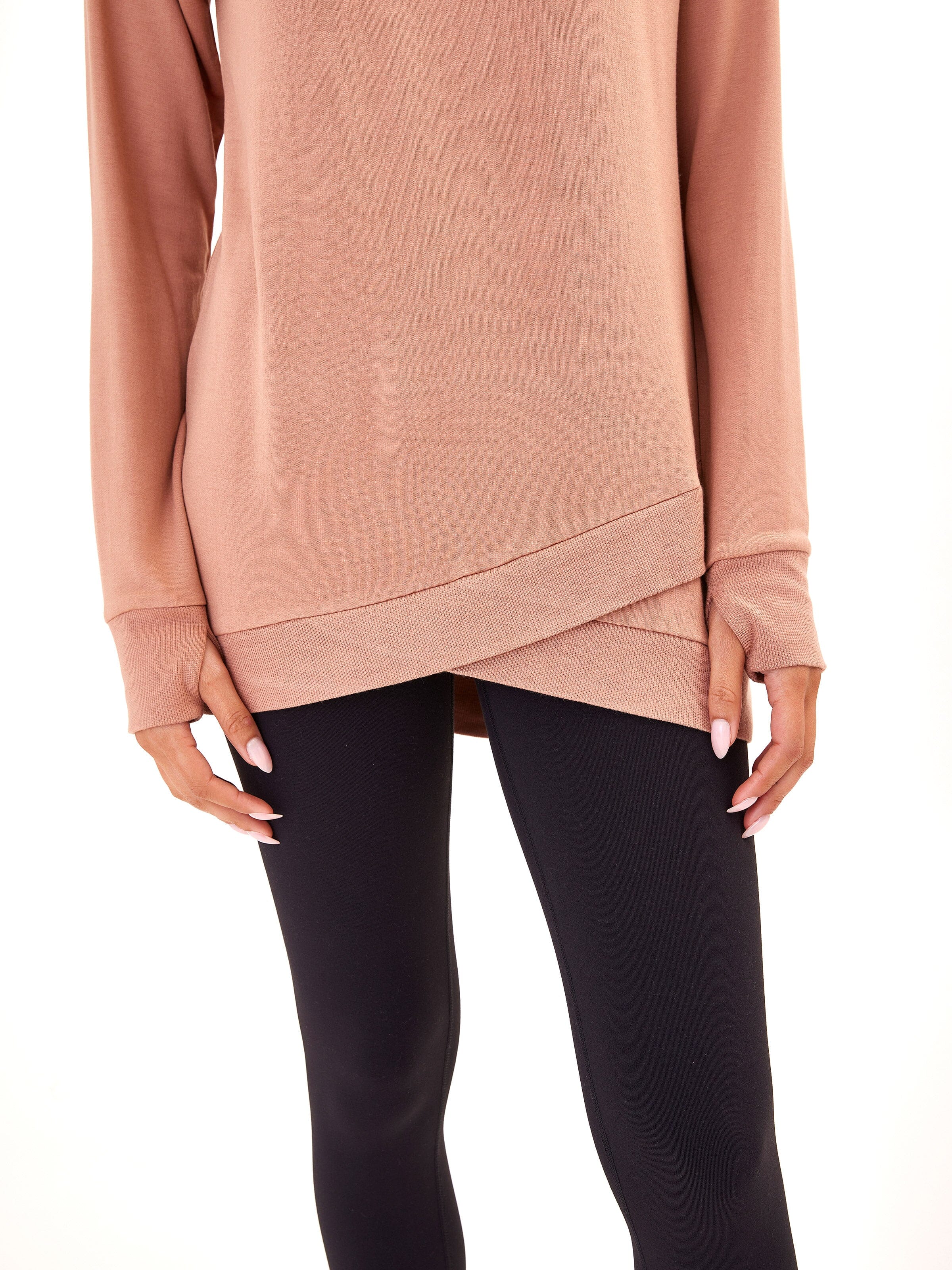 FeatherLoop Fleece Tulip-Hem Tunic - Soft Brushed Modal Sweatshirt