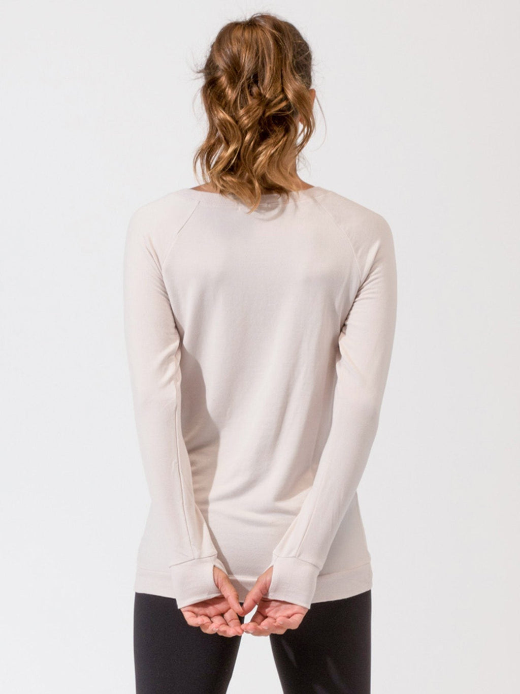 Leanna Feather Fleece Tunic in Off-White and Pale-Pink