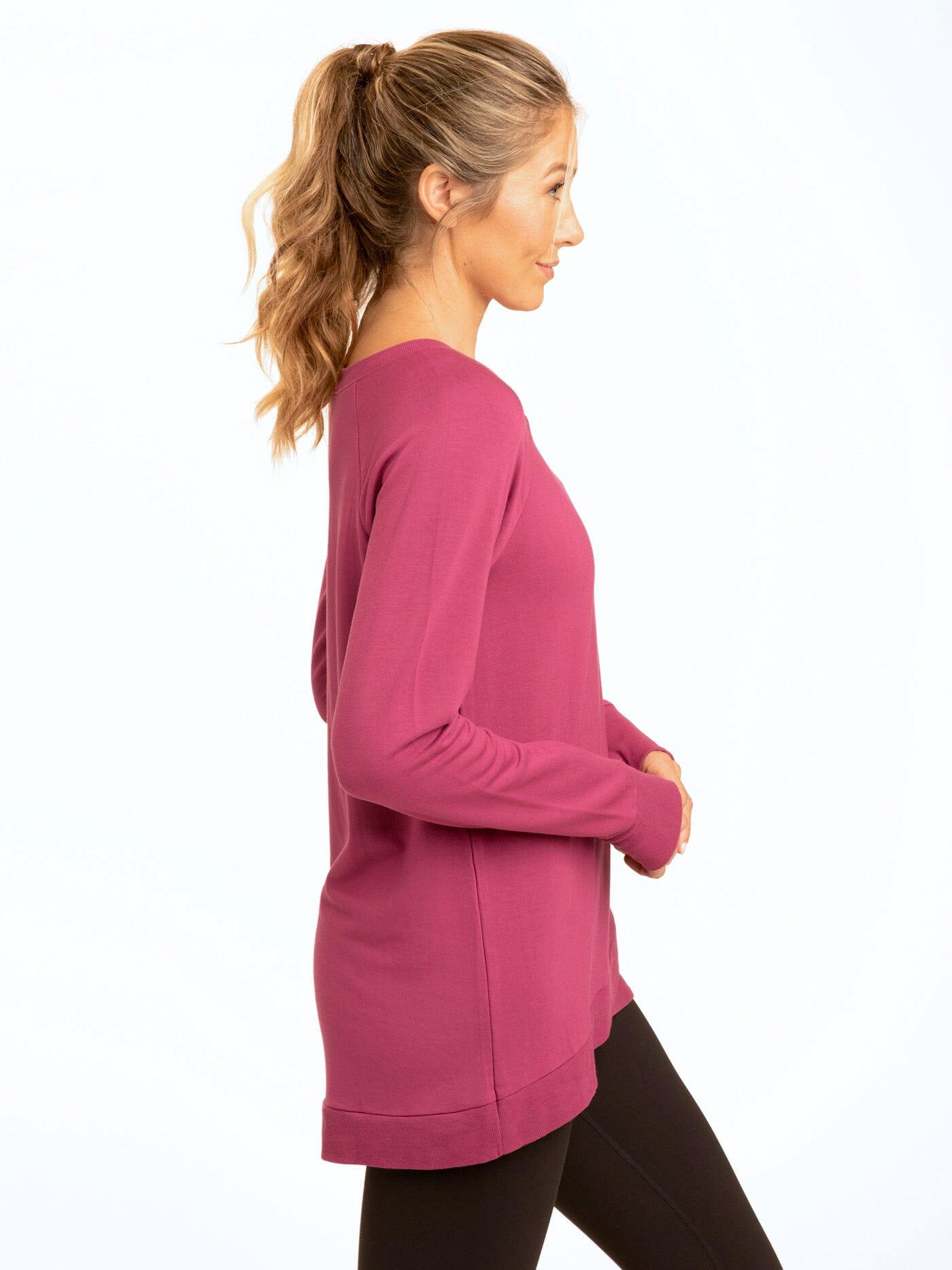 Leanna Feather Fleece Tulip Hem Tunic - Soft Brushed Modal