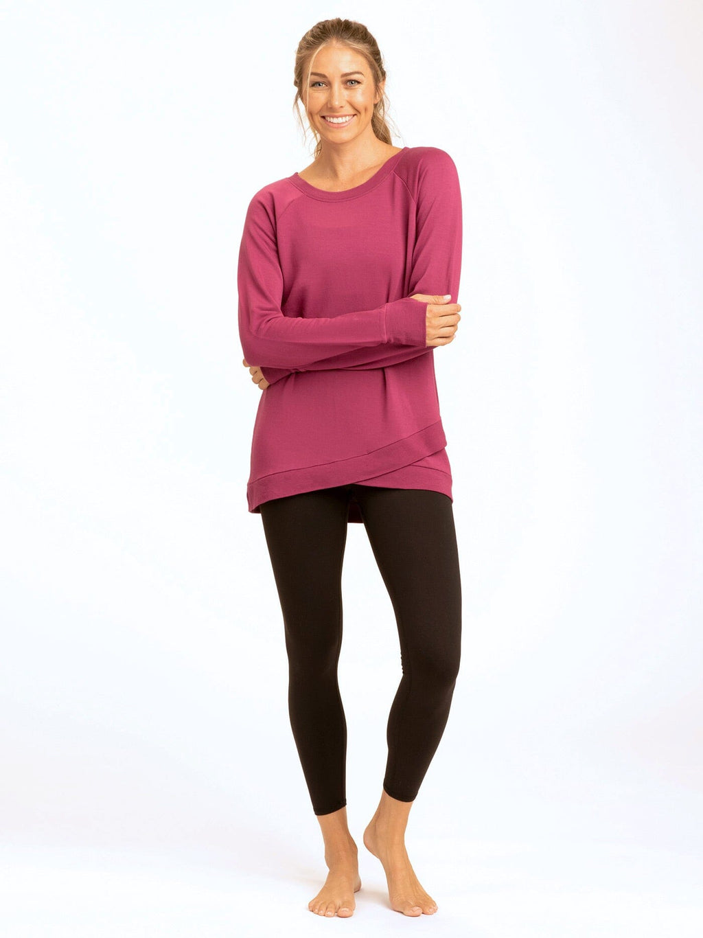 Leanna Feather Fleece Tulip Hem Tunic - Soft Brushed Modal