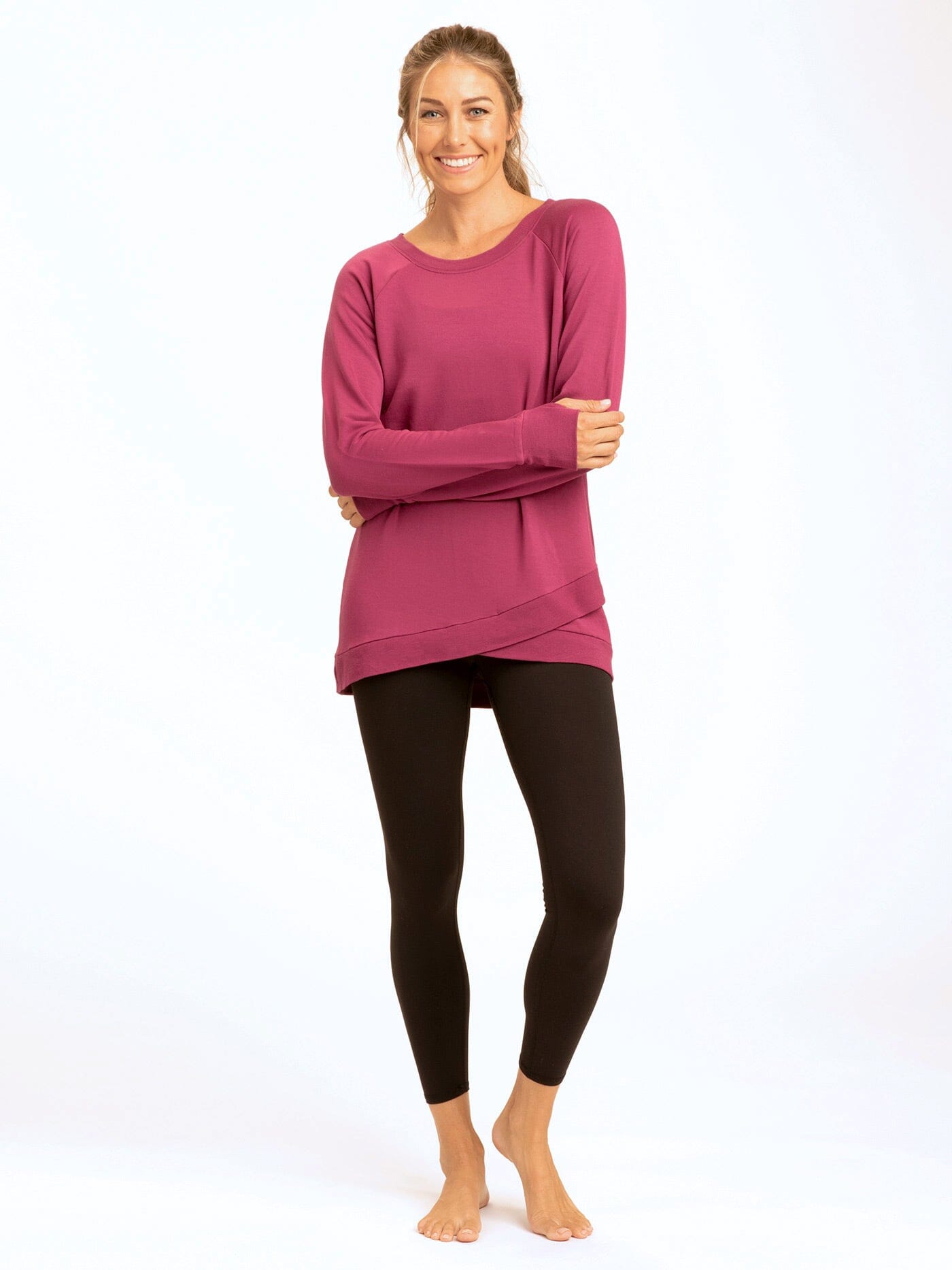 Leanna Feather Fleece Tulip Hem Tunic - Soft Brushed Modal