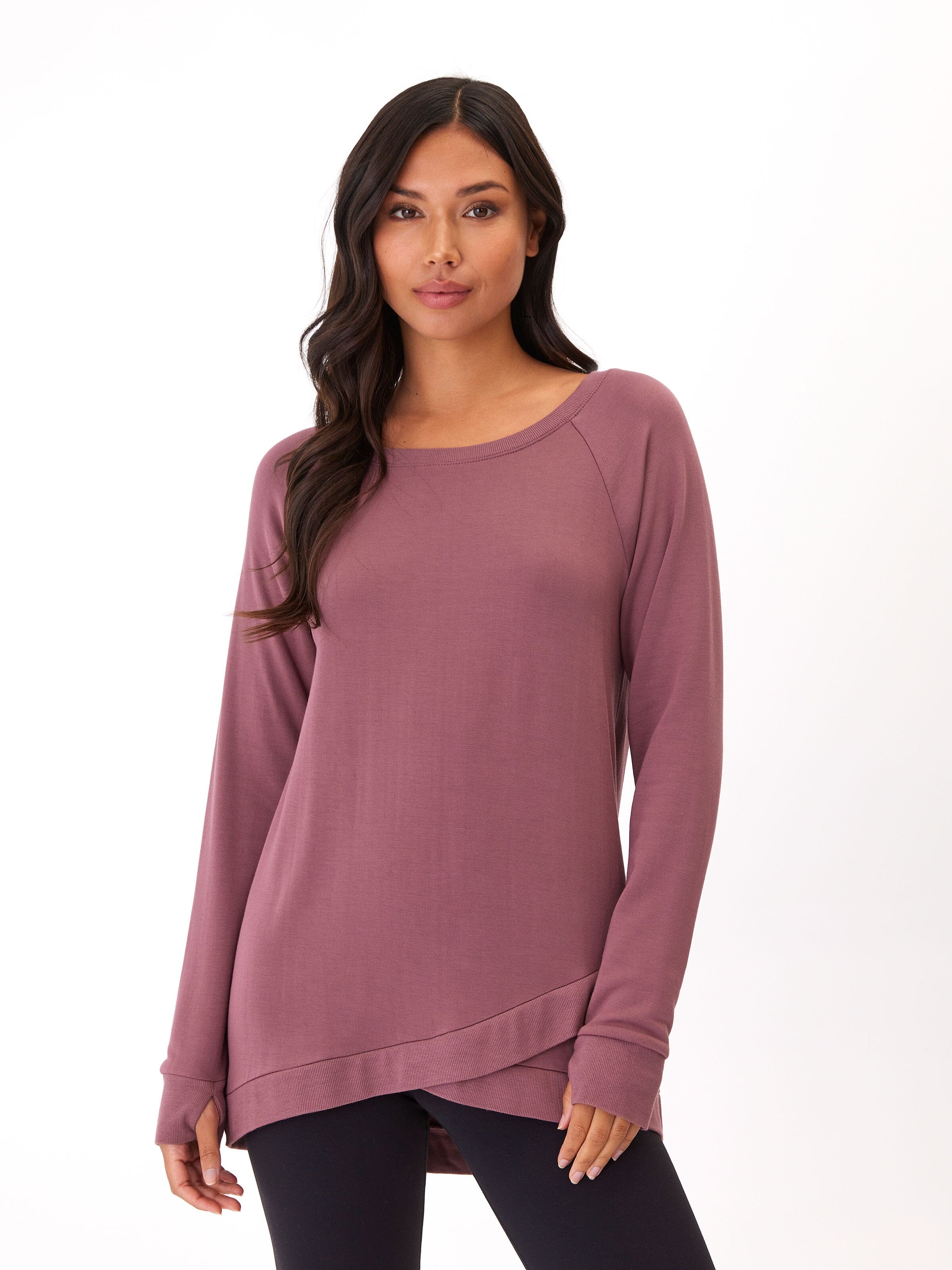 Leanna Feather Fleece Tunic - Women's Cozy Tulip-Hem Sweatshirt