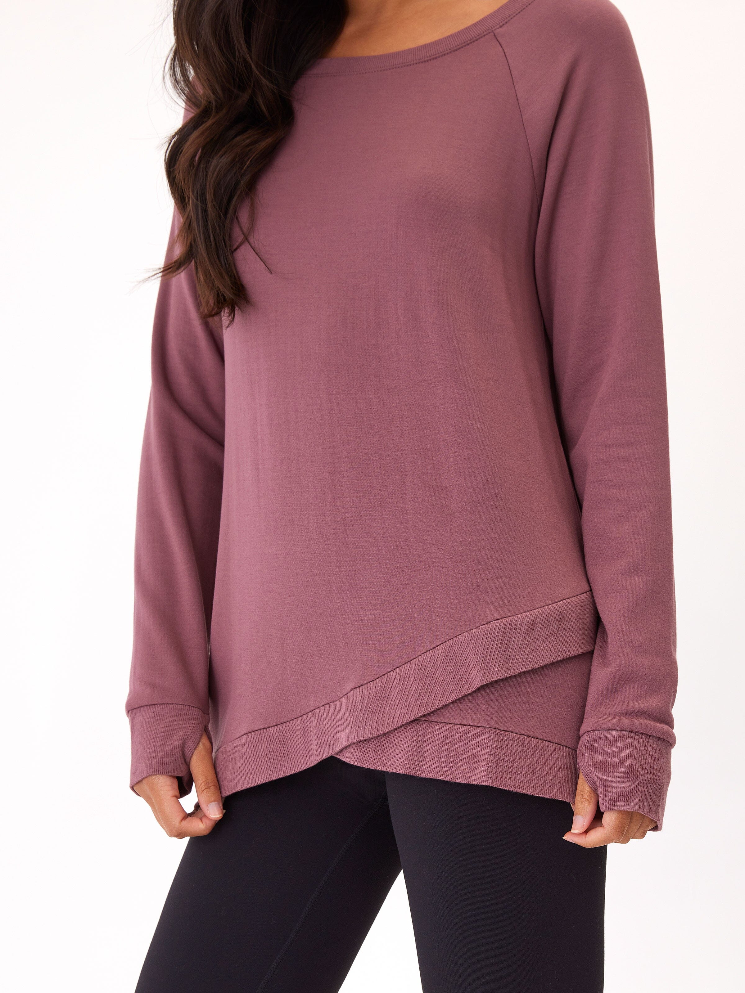 Leanna Feather Fleece Tunic - Women's Cozy Tulip-Hem Sweatshirt