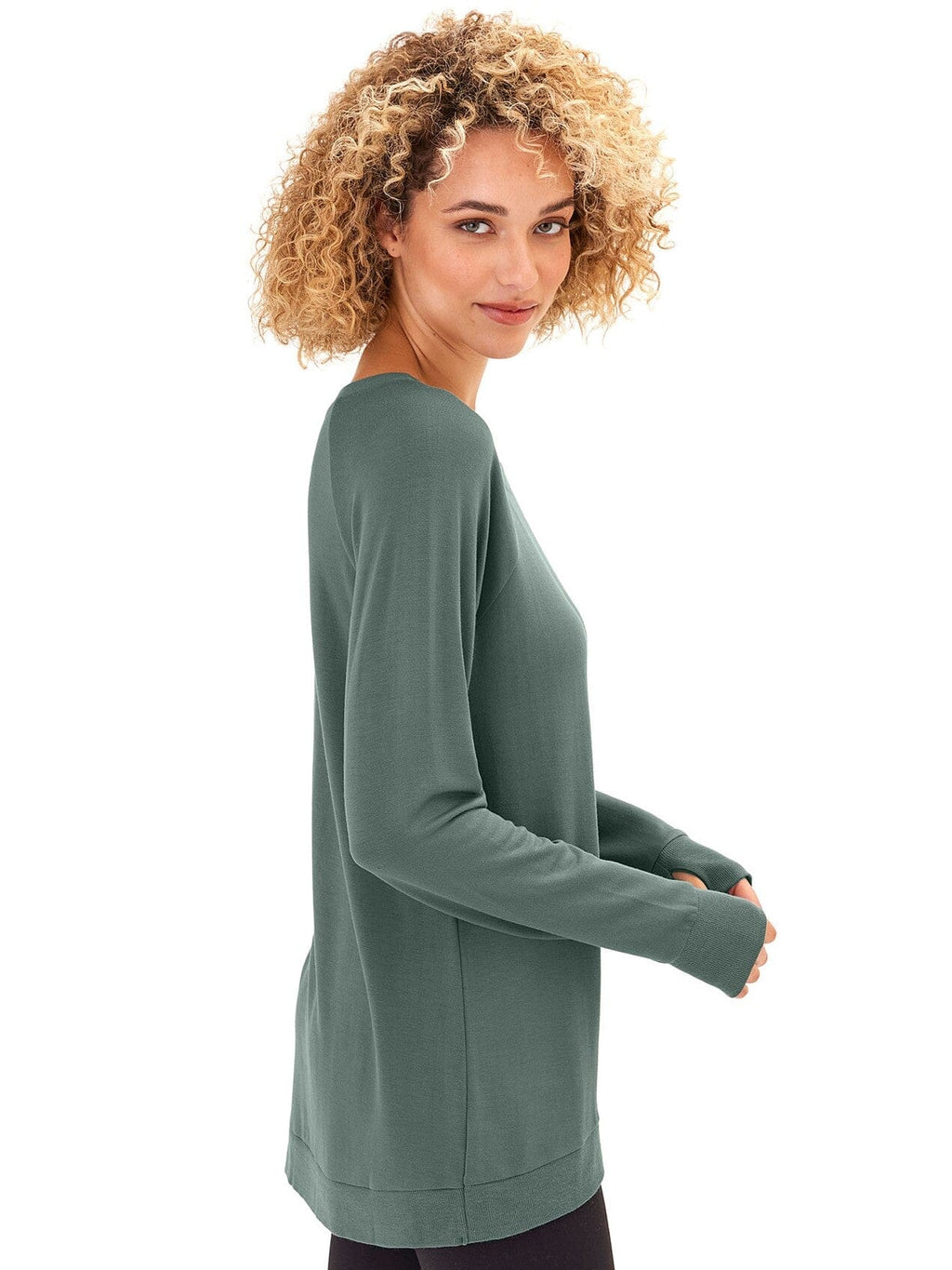 FeatherLoop Fleece Tulip-Hem Tunic - Soft Brushed Modal Sweatshirt