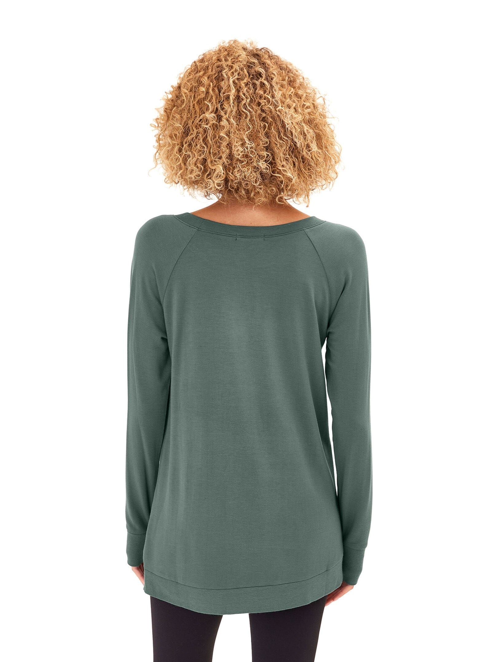 FeatherLoop Fleece Tulip-Hem Tunic - Soft Brushed Modal Sweatshirt