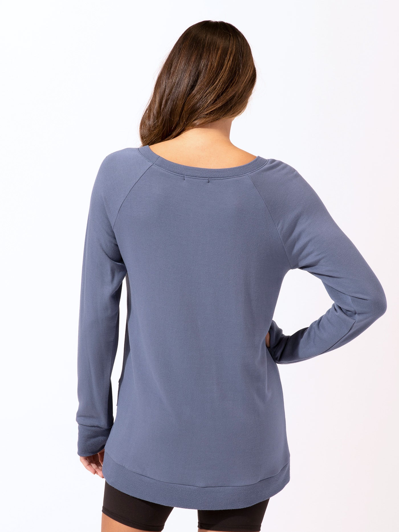 Women's Leanna Feather Fleece Tulip-Hem Tunic in Blue