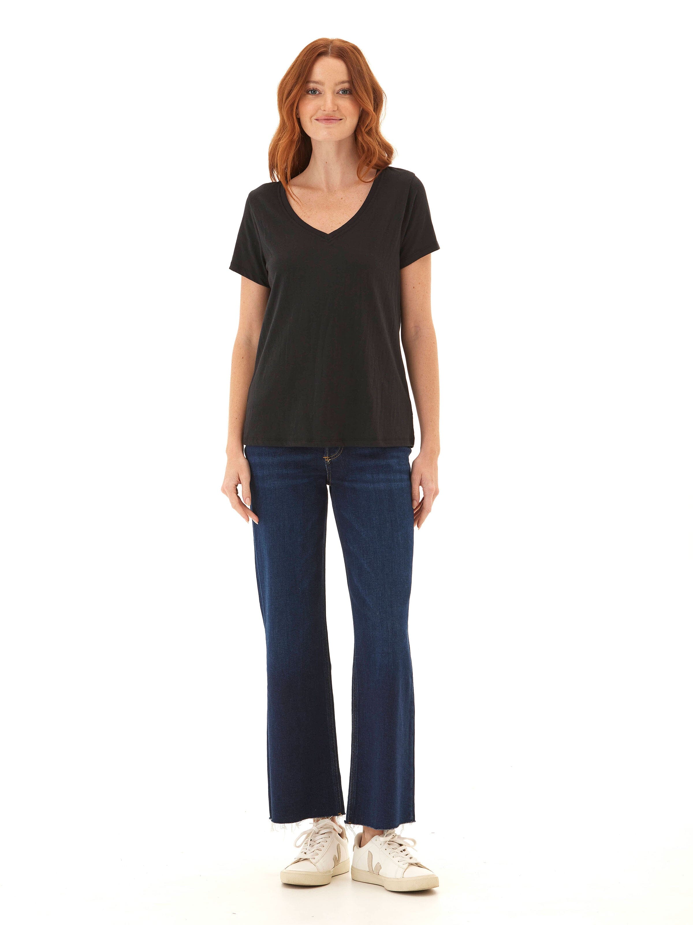 Pattie Women's Triblend V-Neck Tee in Black
