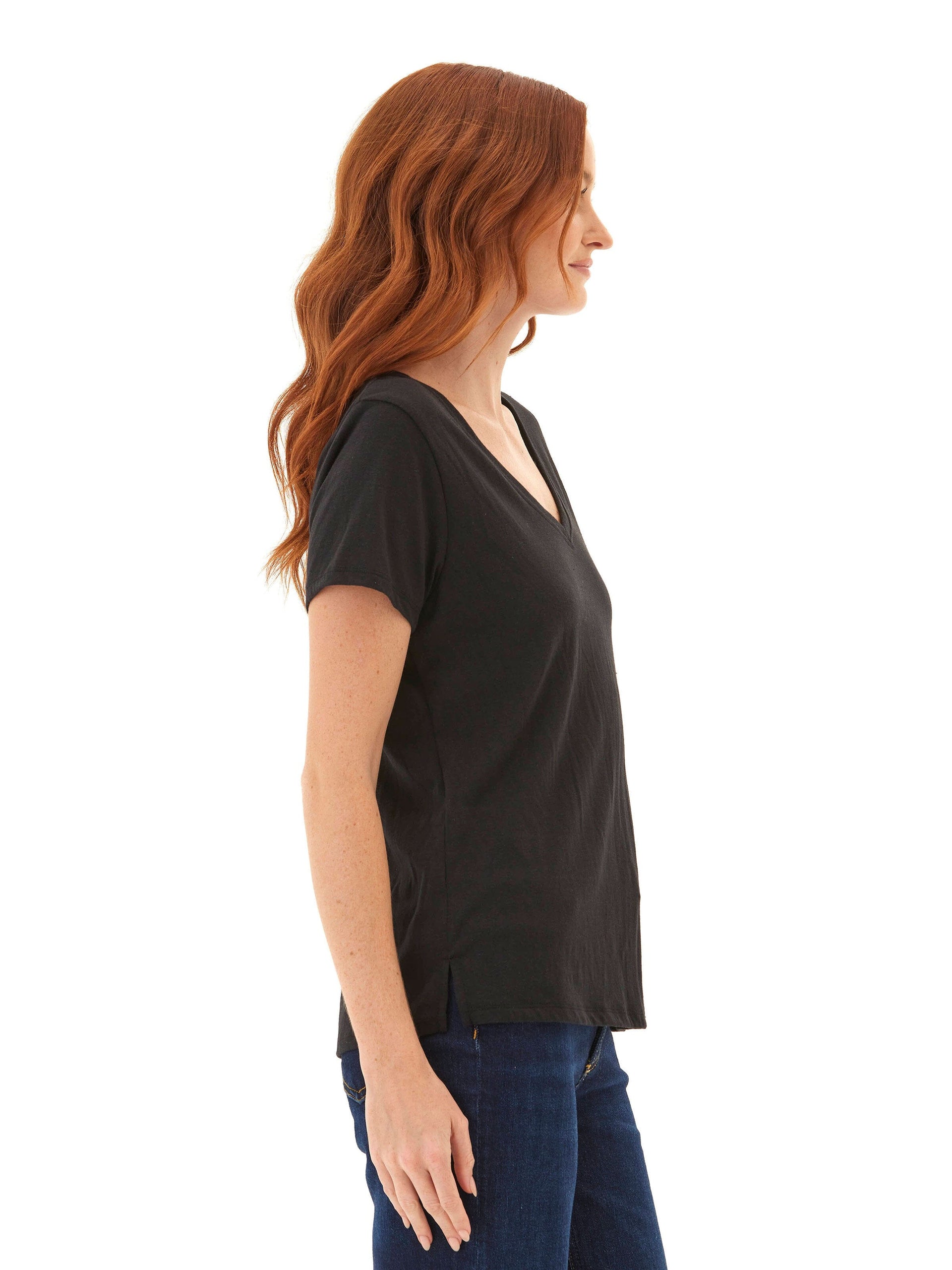 Pattie Women's Triblend V-Neck Tee in Black