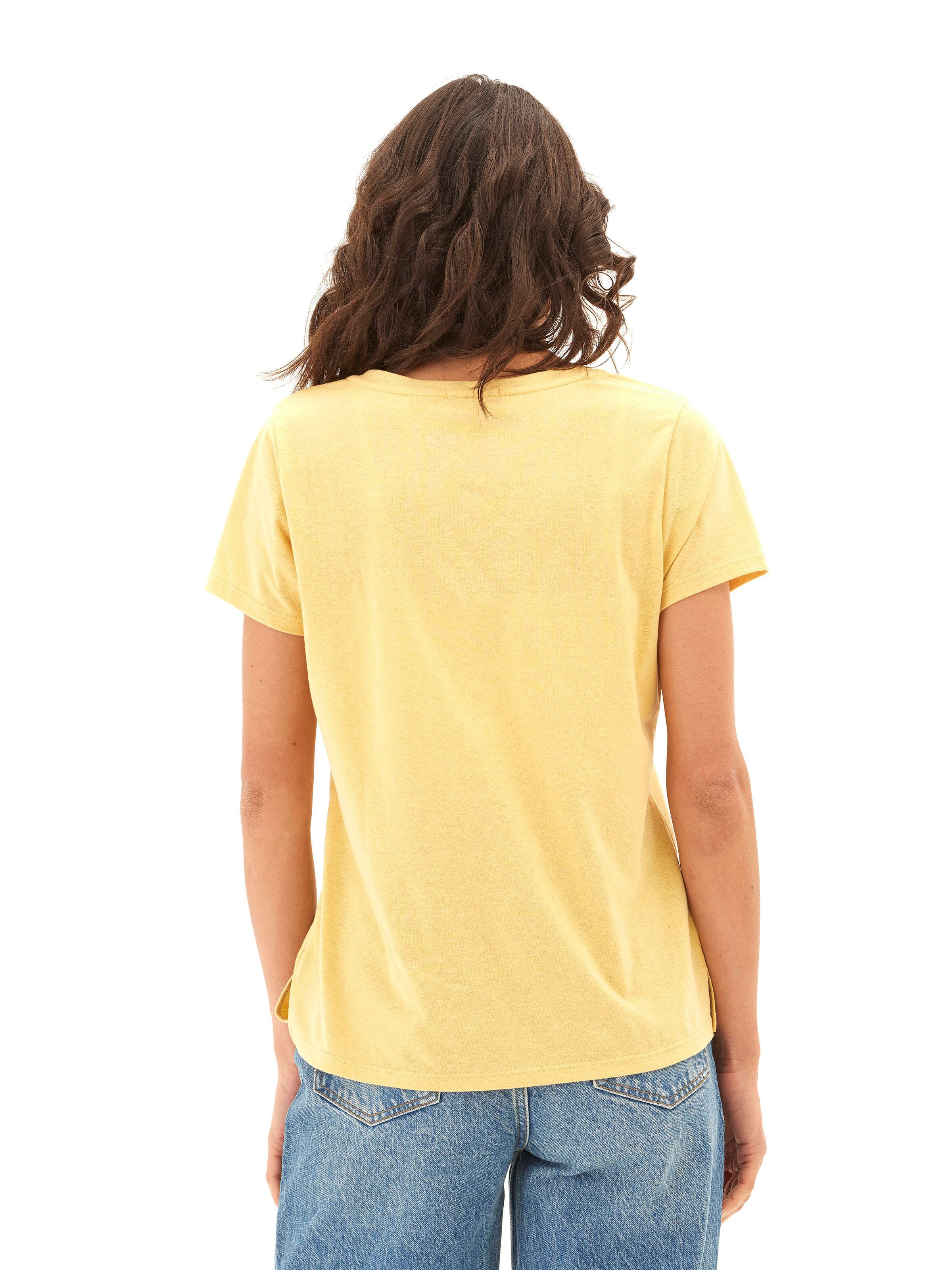 Pattie Triblend V-Neck Tee in Yellow Minimalist Style