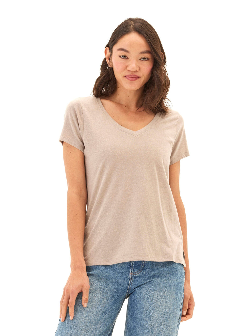 Pattie Triblend V-Neck Tee: Ultra-Soft Lightweight Staple Top