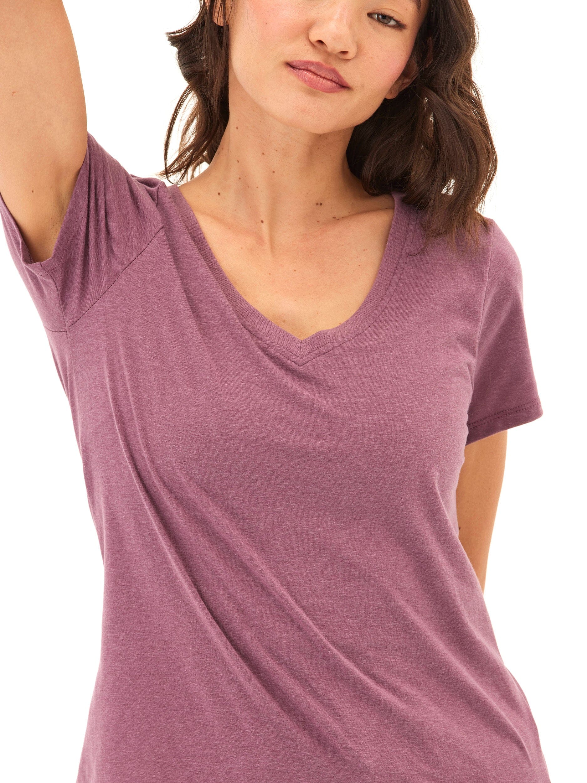 Pattie Triblend V-Neck Tee Lightweight Soft Everyday Essential