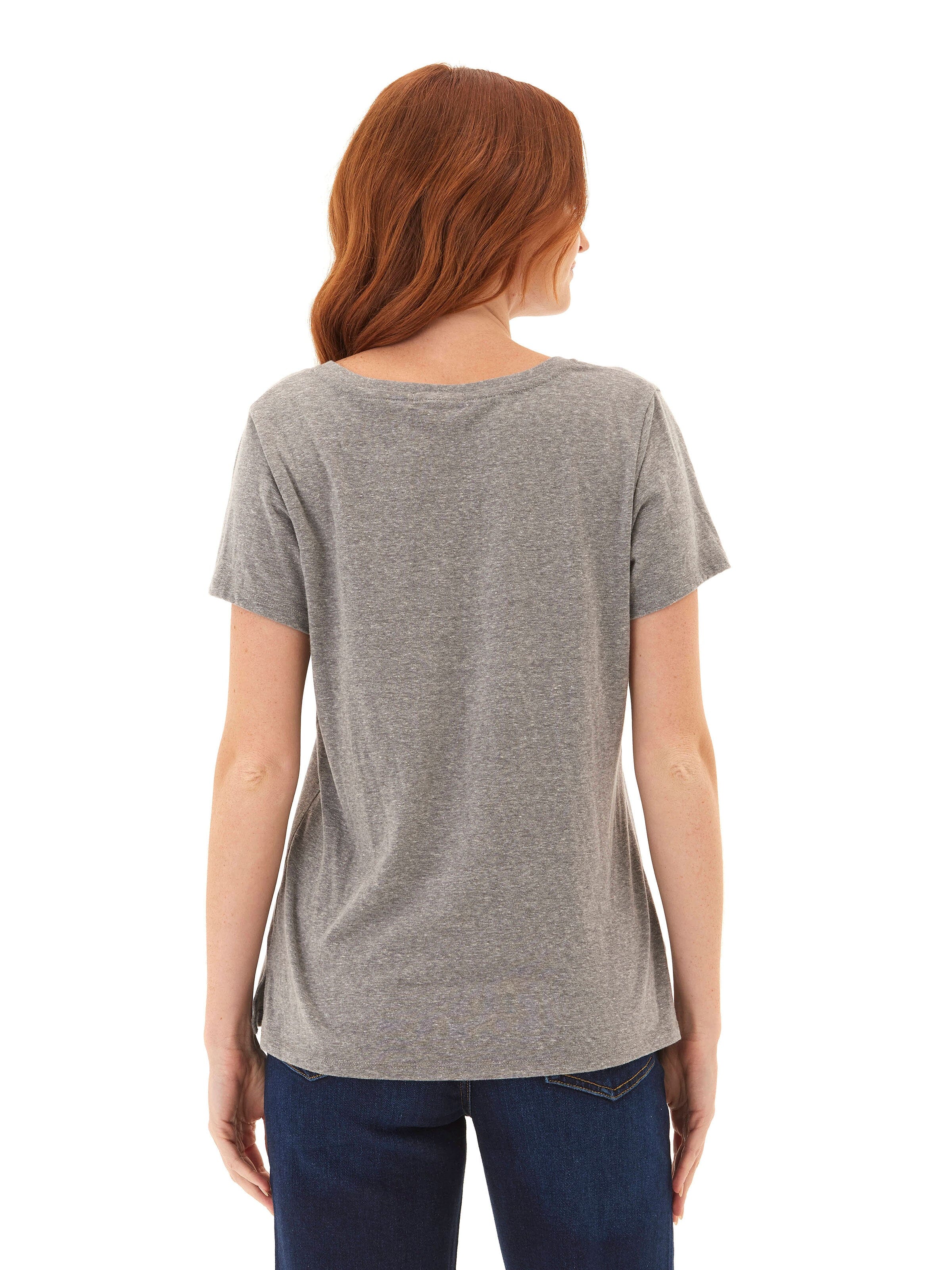 Pattie Triblend V-Neck Tee in Grey