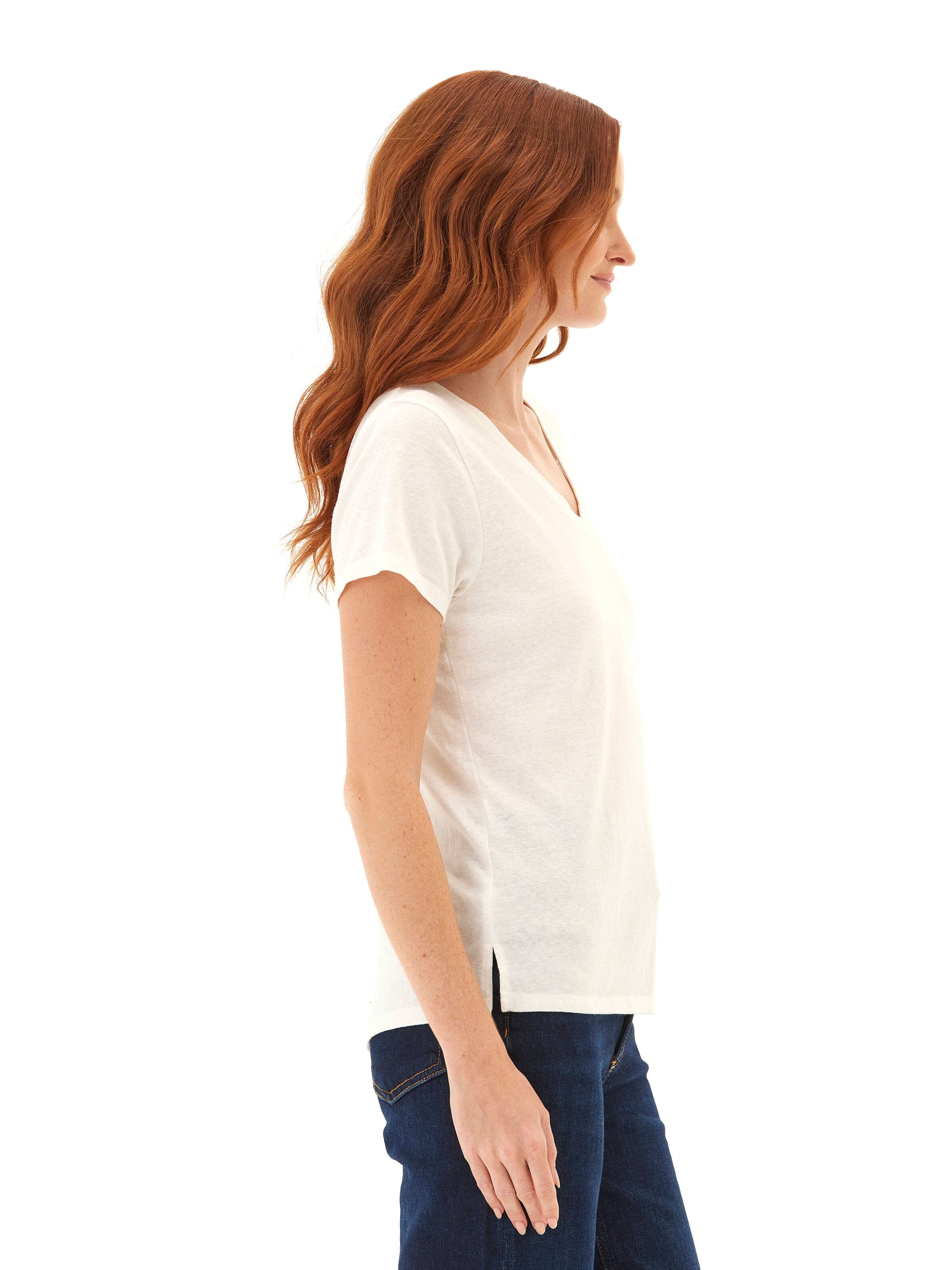 Pattie Triblend V-Neck Tee: Ultra-Soft Lightweight Staple Top