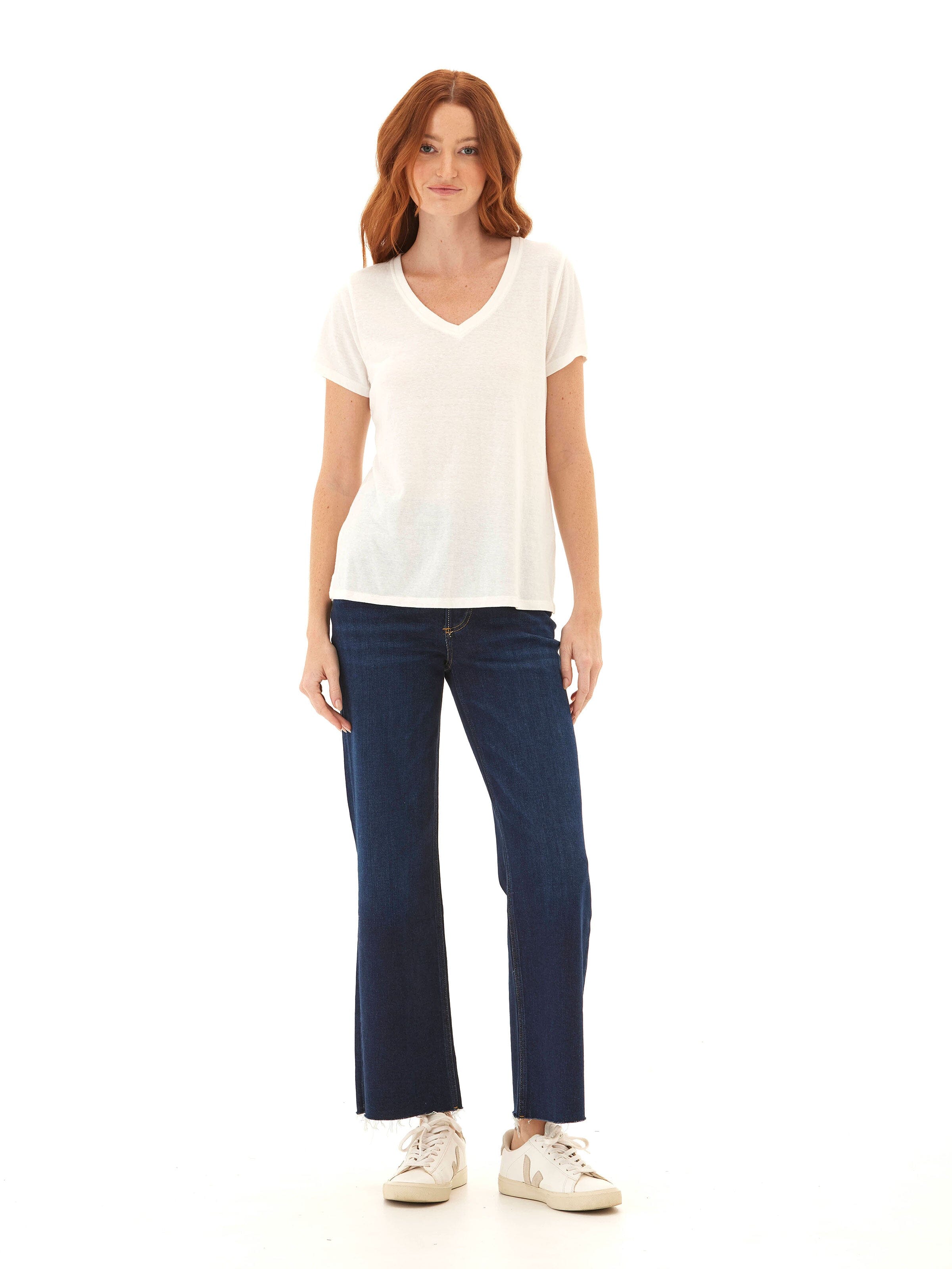 Pattie Triblend V-Neck Tee: Ultra-Soft Lightweight Staple Top