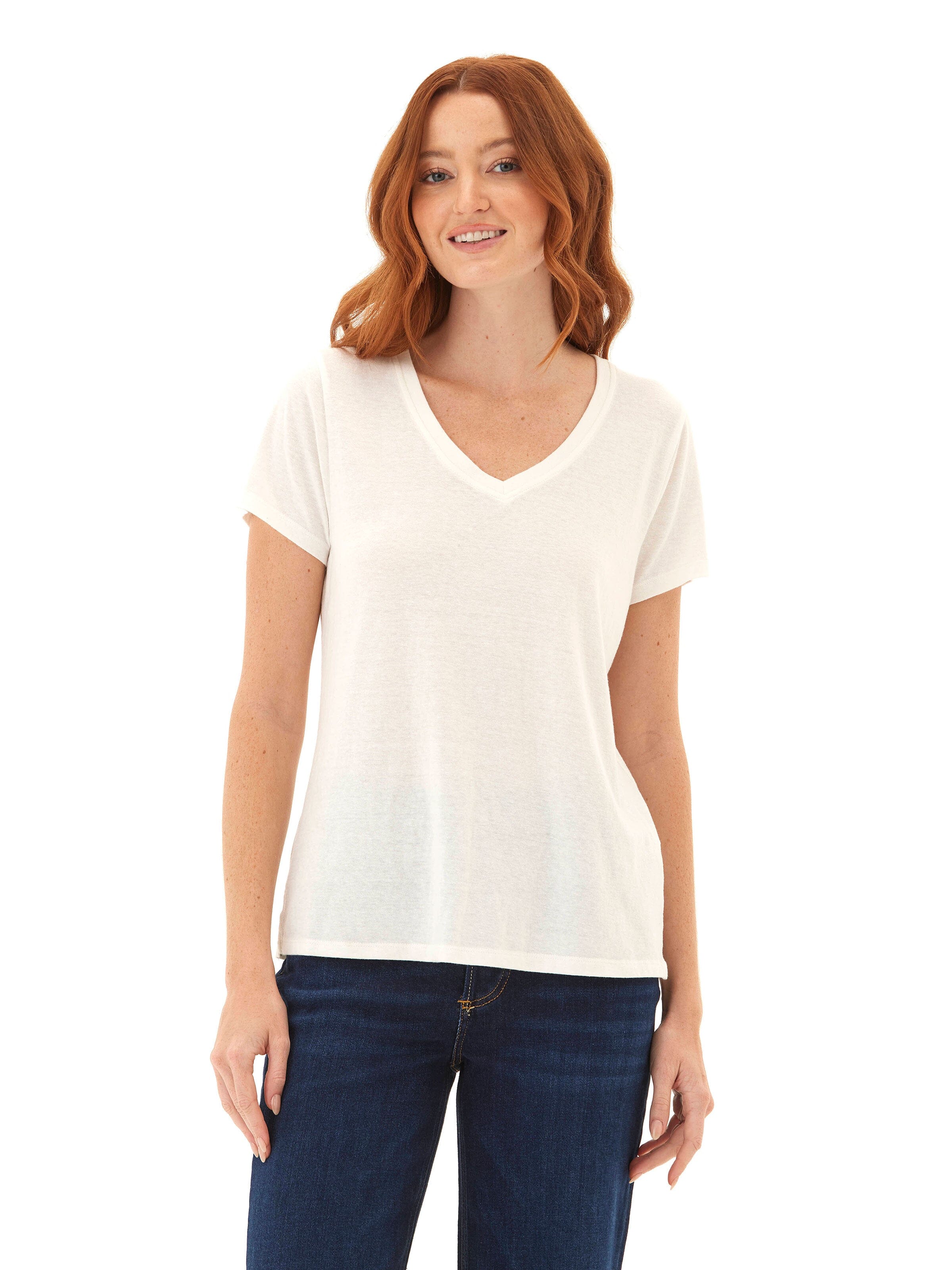 Pattie Triblend V-Neck Tee: Ultra-Soft Lightweight Staple Top