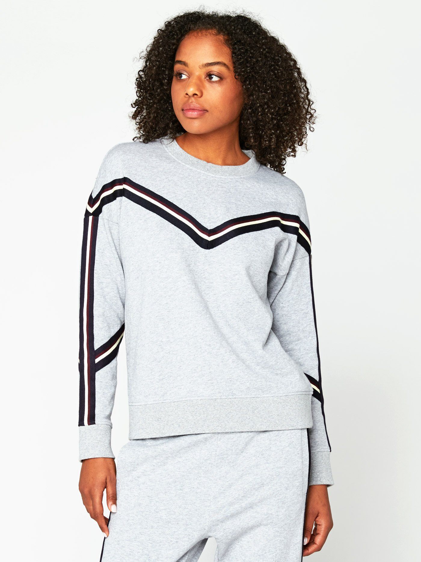 Toni Pullover with Stripe Trim - Cozy Casual Knit Sweater