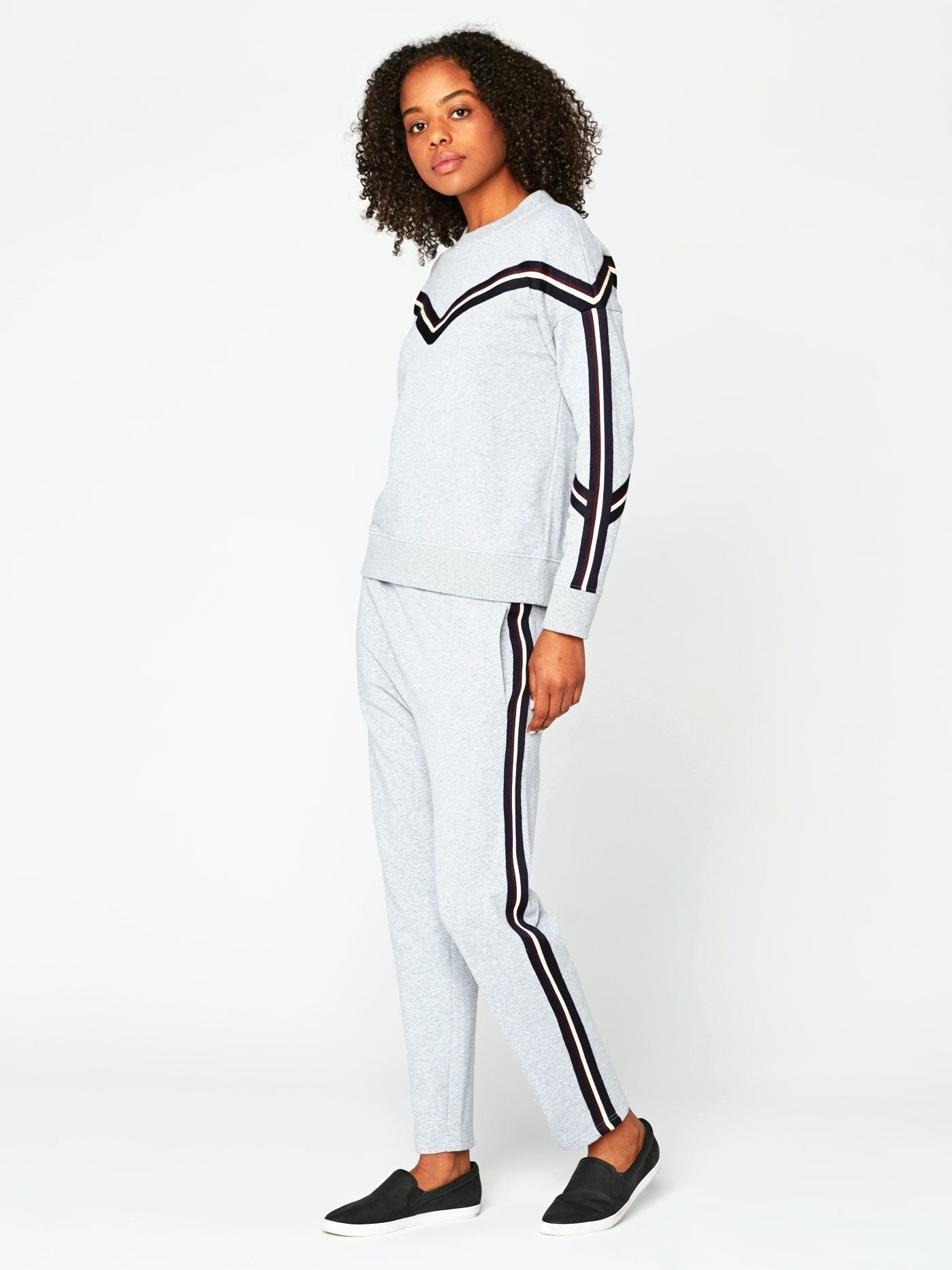 Toni Pullover with Stripe Trim - Cozy Casual Knit Sweater
