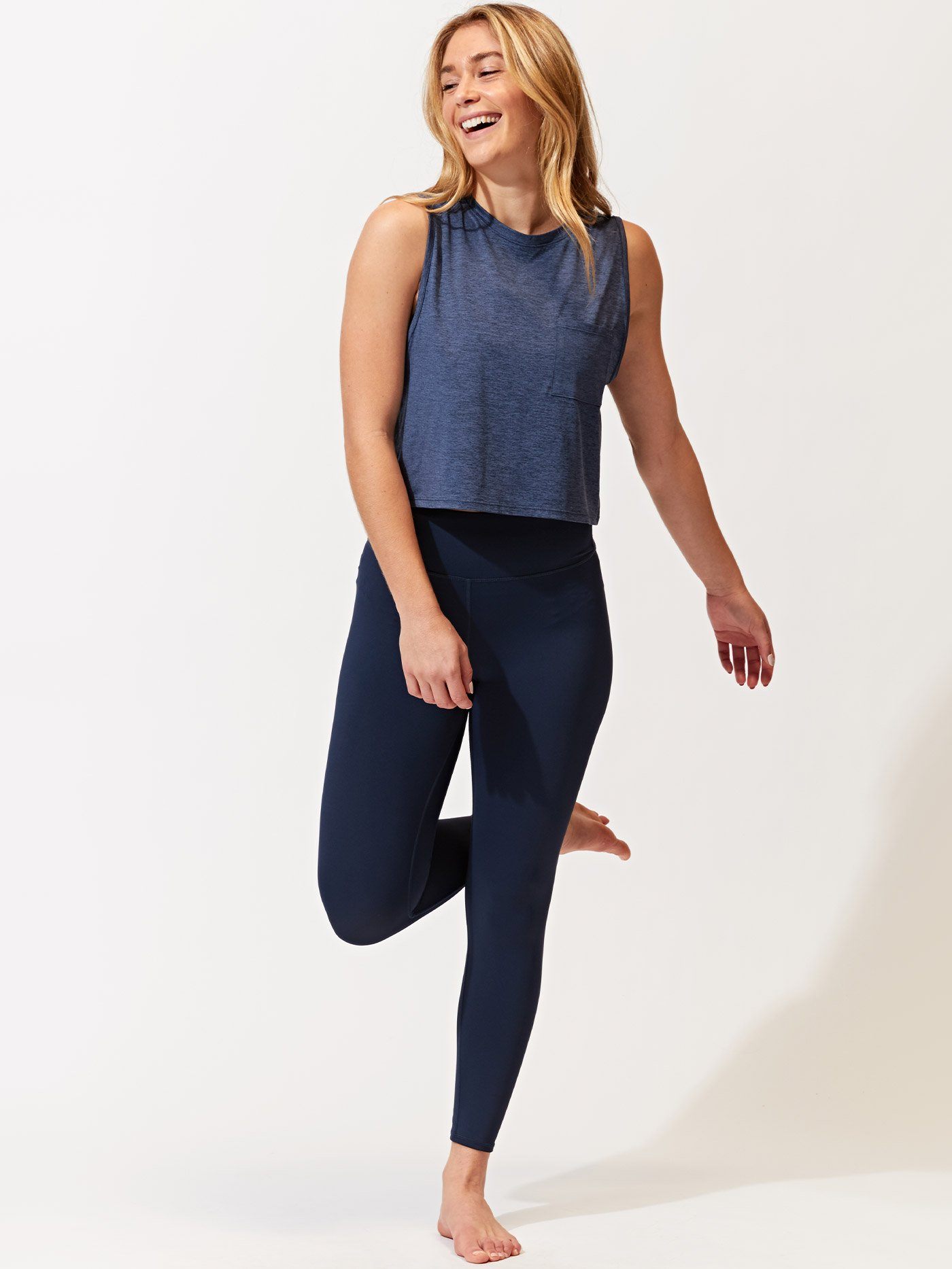 Rochelle Crop Tank: Sporty Minimalist Performance Knit Top