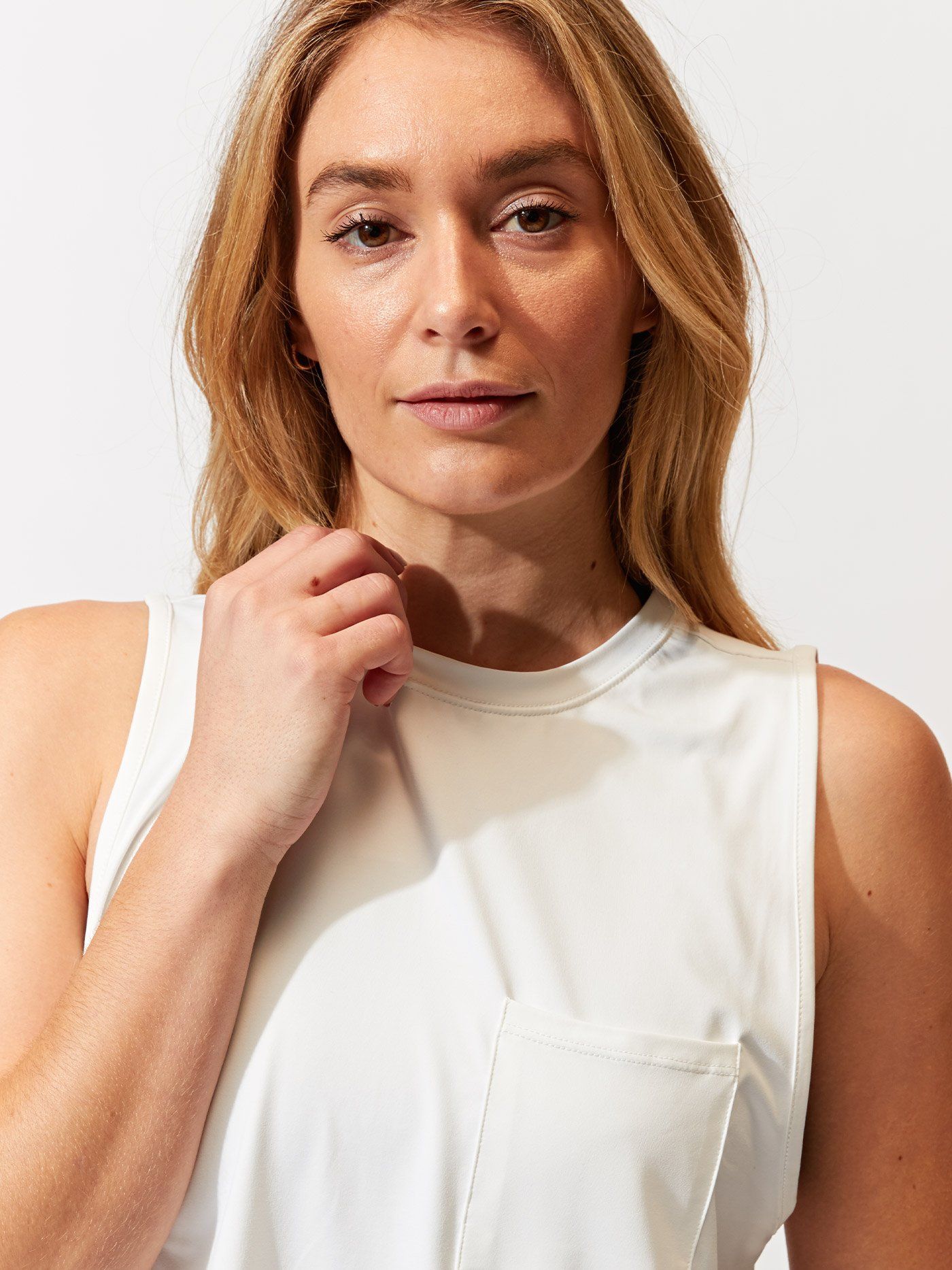 Rochelle Crop Tank Top in White