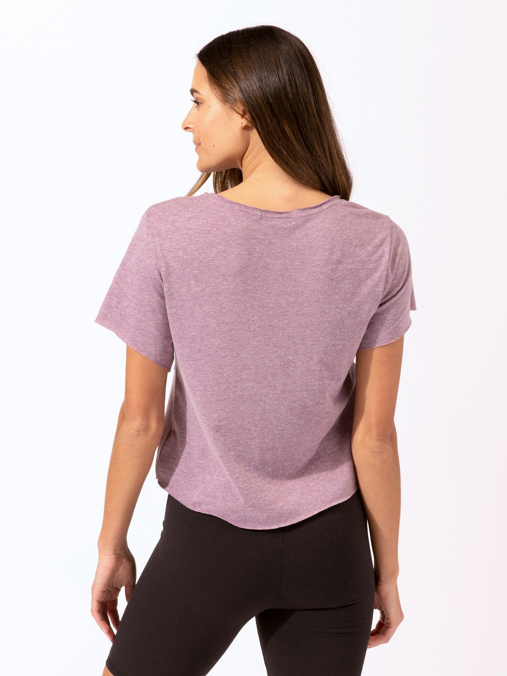 Maggie Organic Cotton Triblend Tee - Purple & Heather-Grey