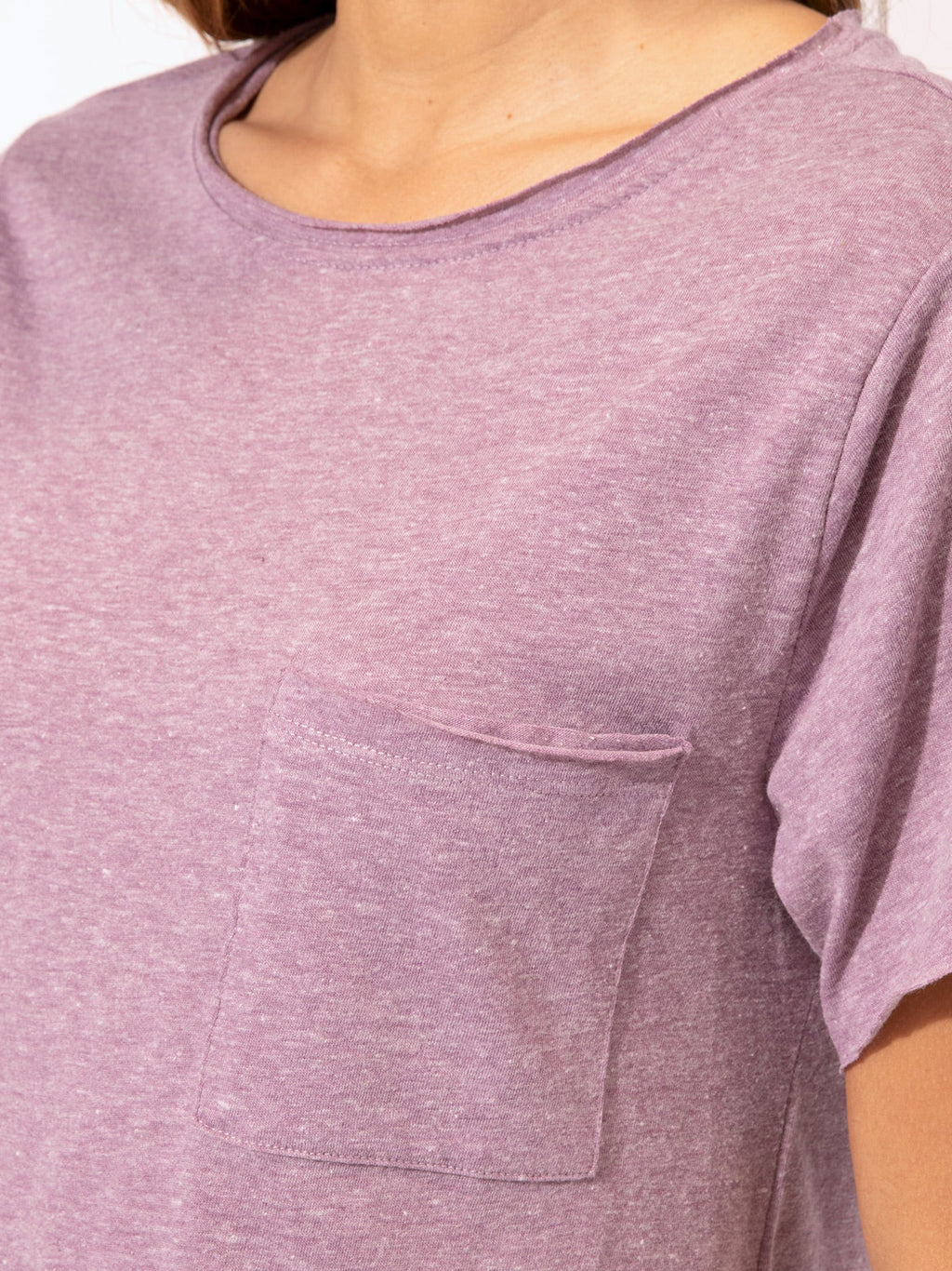 Maggie Organic Cotton Triblend Tee - Purple & Heather-Grey