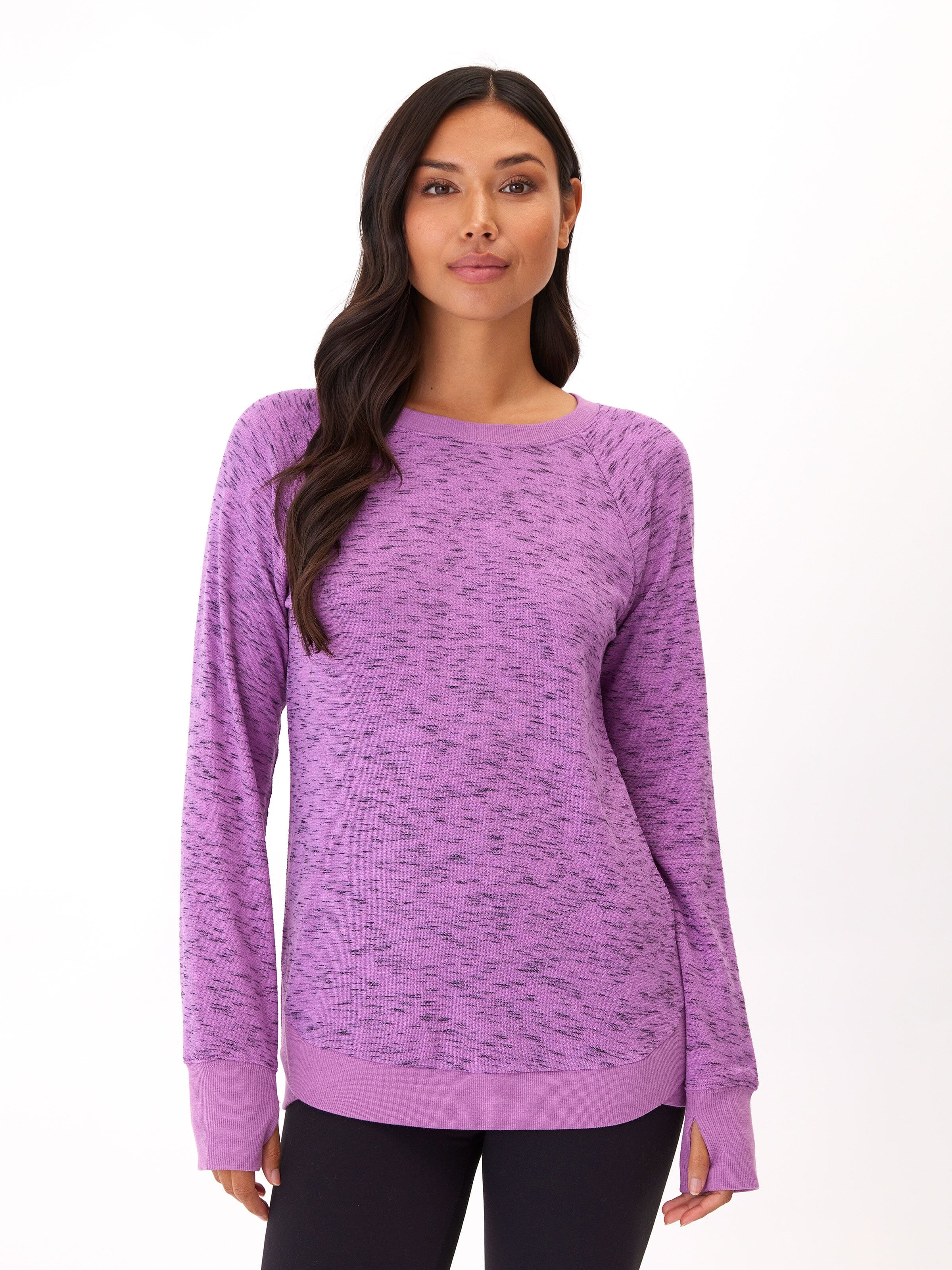 Rhythm Slub Tulip Hem Tunic - Soft Casual Long Sleeve Sweater