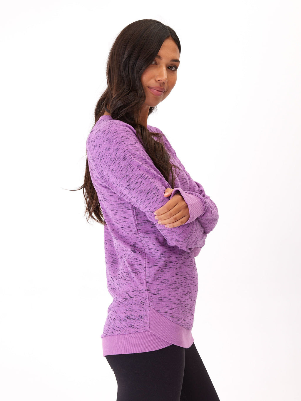 Rhythm Slub Tulip Hem Tunic - Soft Casual Long Sleeve Sweater