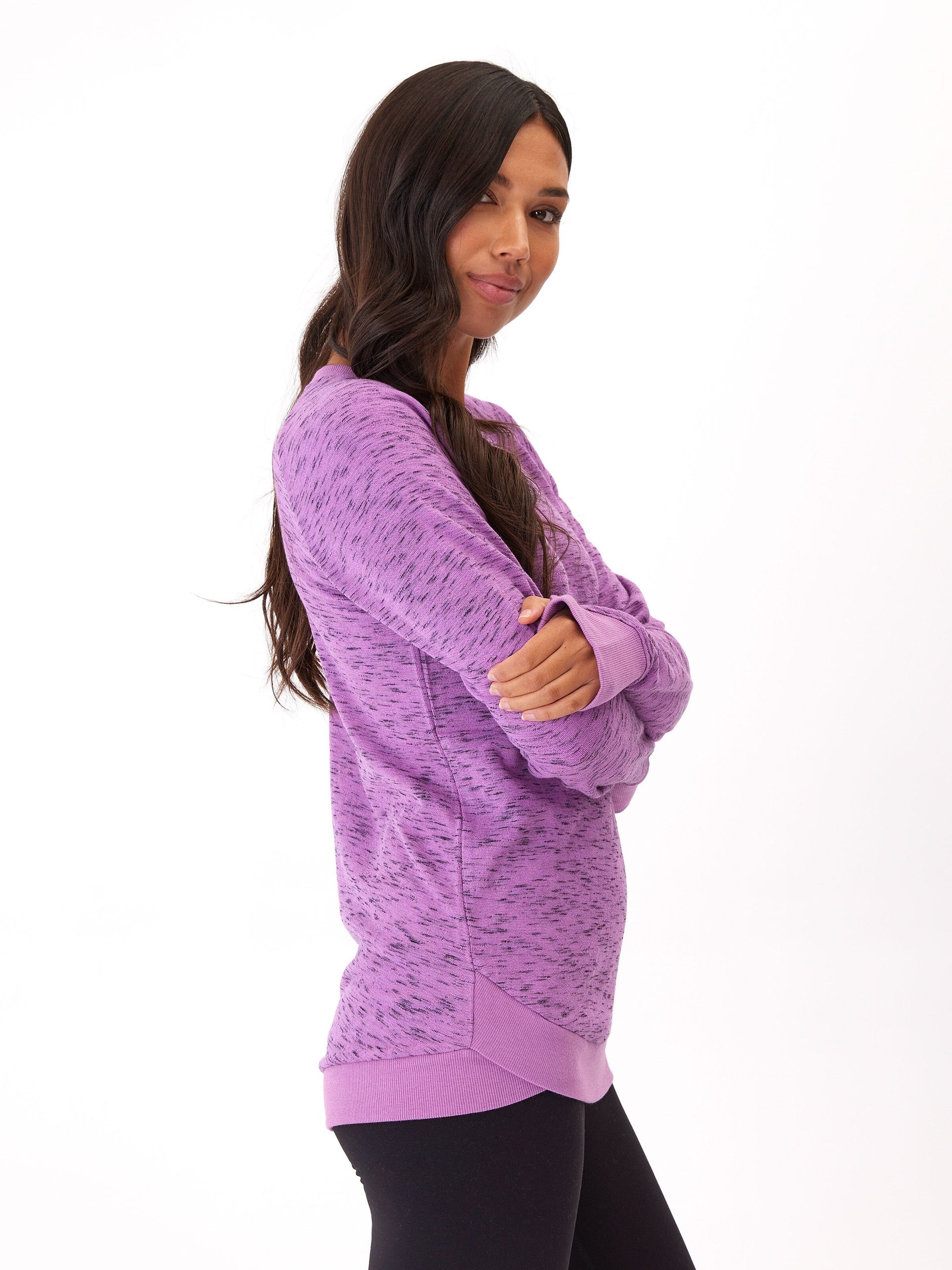 Rhythm Slub Tulip Hem Tunic - Soft Casual Long Sleeve Sweater