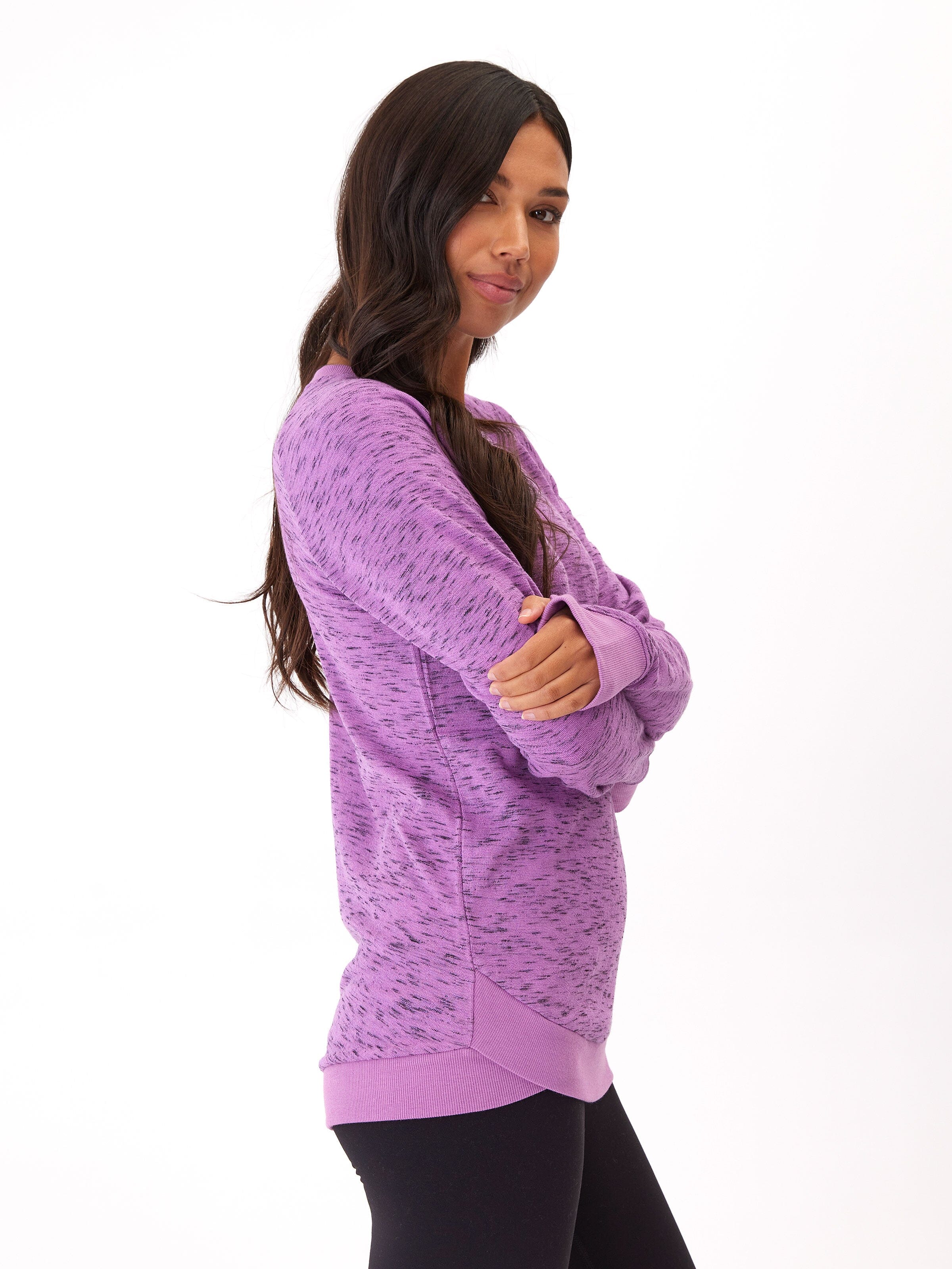 Rhythm Slub Tulip Hem Tunic - Soft Casual Long Sleeve Sweater