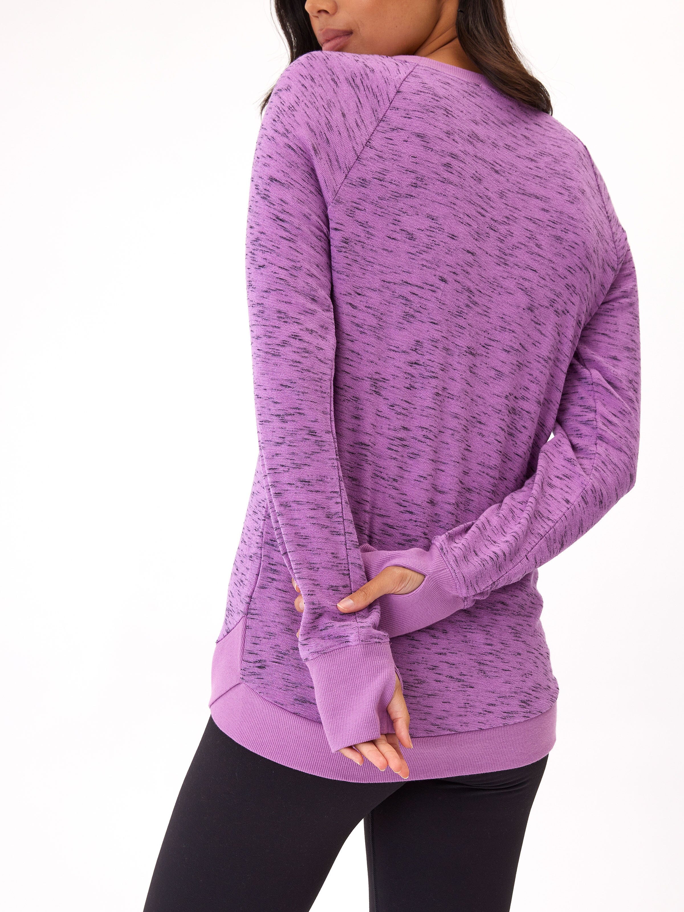 Rhythm Slub Tulip Hem Tunic - Soft Casual Long Sleeve Sweater